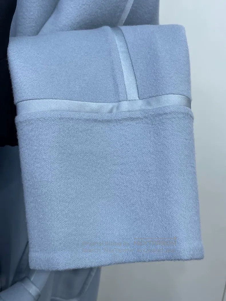 Loro Piana Loro Piana Blue round neck belted cashmere coat Size S / US 4 / IT 40 - 3 Thumbnail