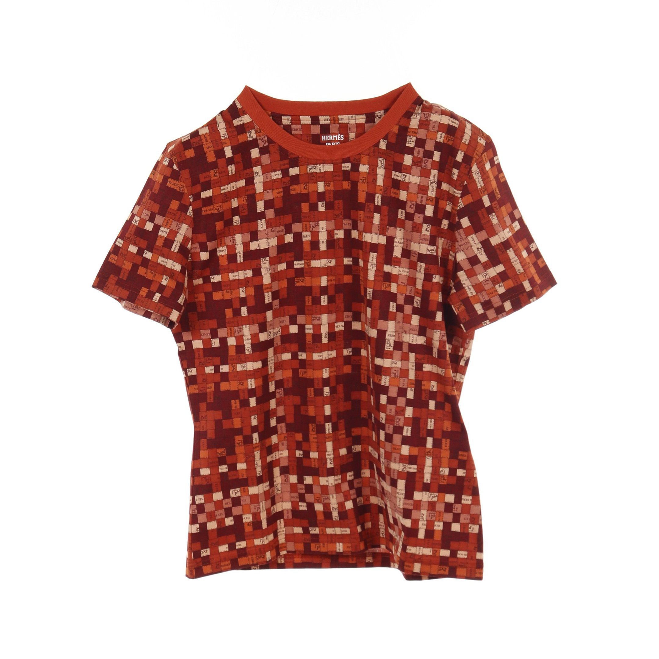 Hermes Hermes Micro T-Shirt Bolduc Check Cotton Brown Light Beige Size ONE SIZE - 1 Thumbnail