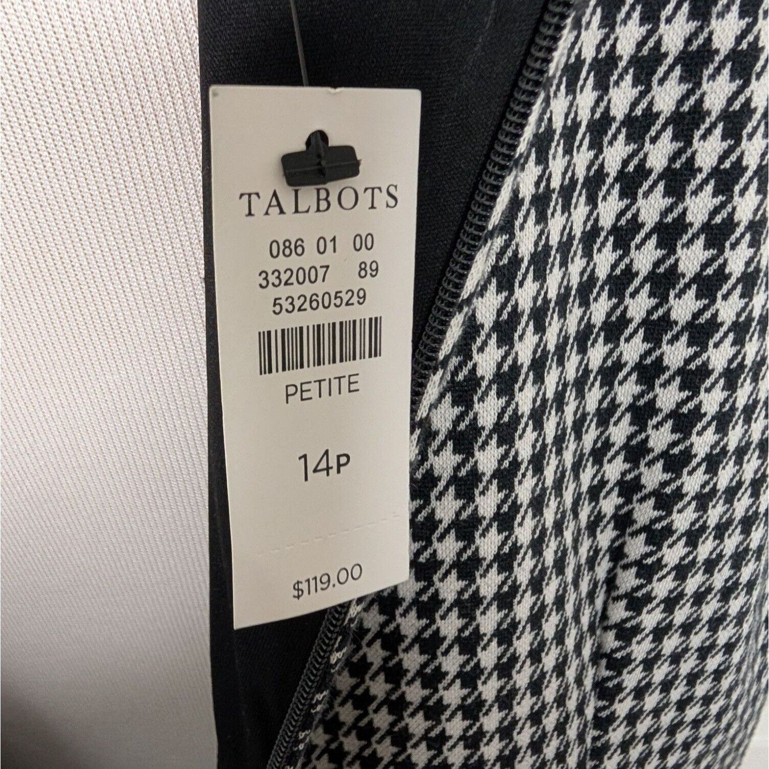 Talbots NEW Talbots Houndstooth Dress Womens Petite Size 14 Black Size XL / US 12-14 / IT 48-50 - 5 Thumbnail