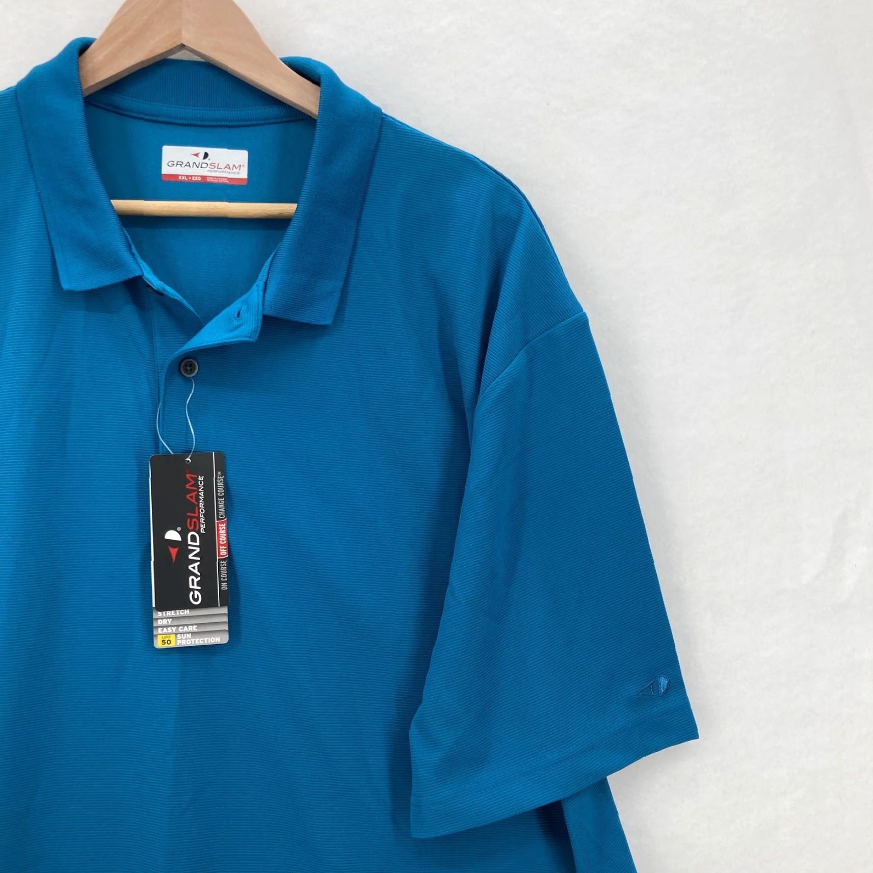 Vintage Grand Slam Performance Polo Shirt Mens 2XL Blue UPF 50 Stretch Golf NWT Polo Shirt Casual Activewear Mens 2XL Blue Stretch UPF 50 NWT Size US XXL / EU 58 / 5 - 2 Thumbnail