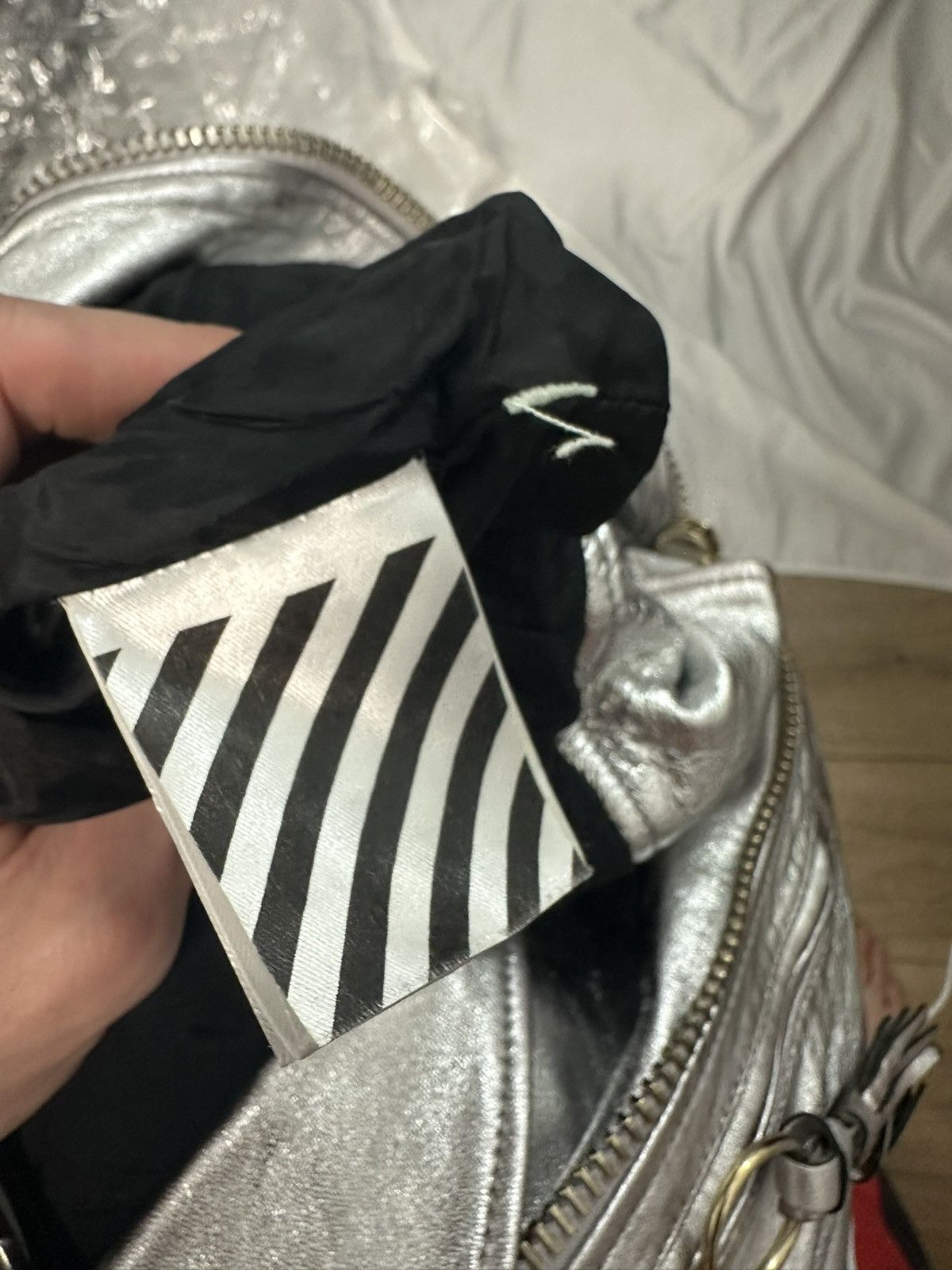Off-White OFF WHITE SILVER LEATHER JACKET Size US M / EU 48-50 / 2 - 17 Thumbnail