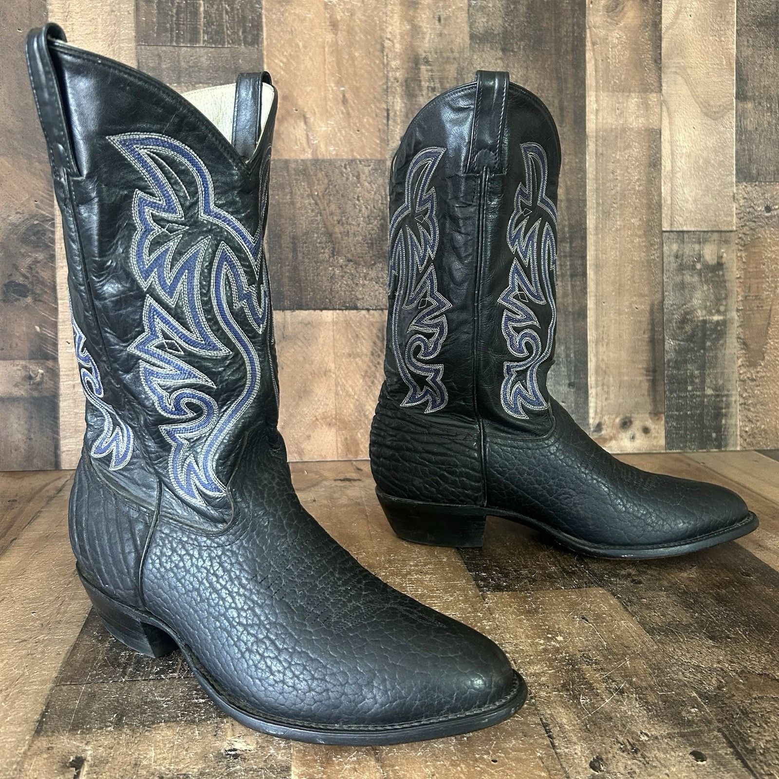 Vintage Vintage El Paso Black Leather Cowboy Western Boots 