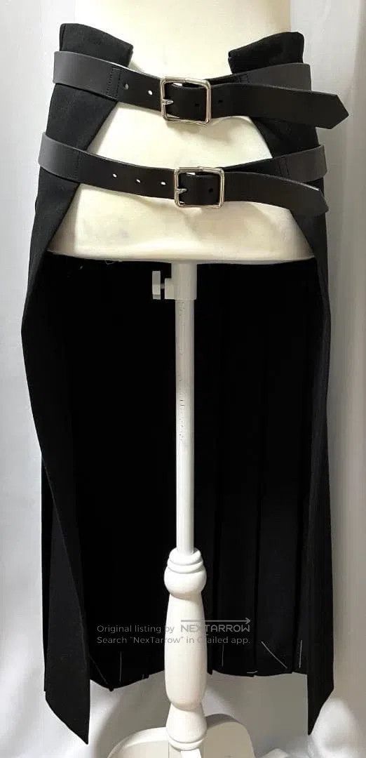 Comme des Garcons Comme Des Garcons size S Leather double waist belt pleated Size 23" - 2 Thumbnail