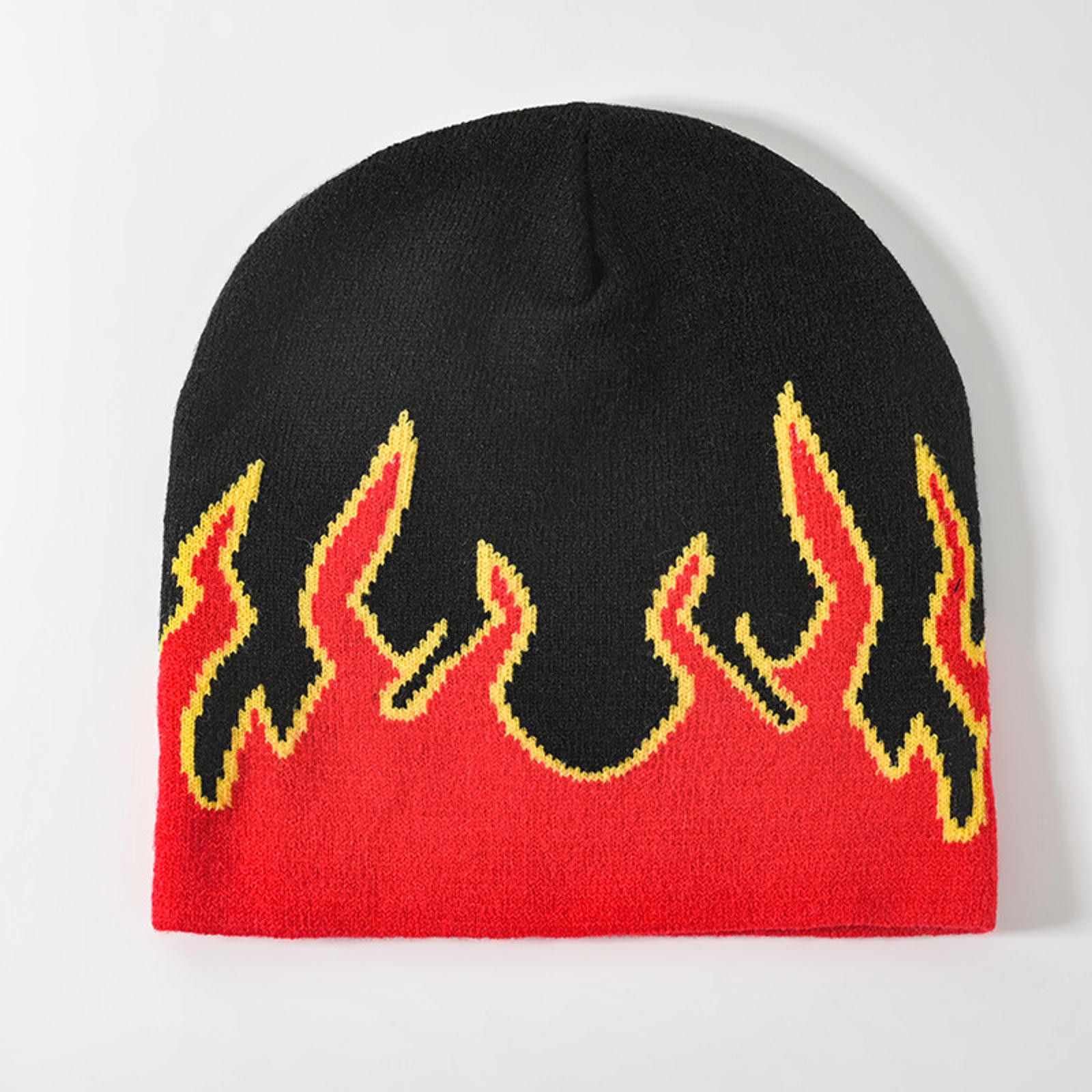 Japanese Brand Flame Graphic Beanie Hat Size ONE SIZE - 9 Thumbnail