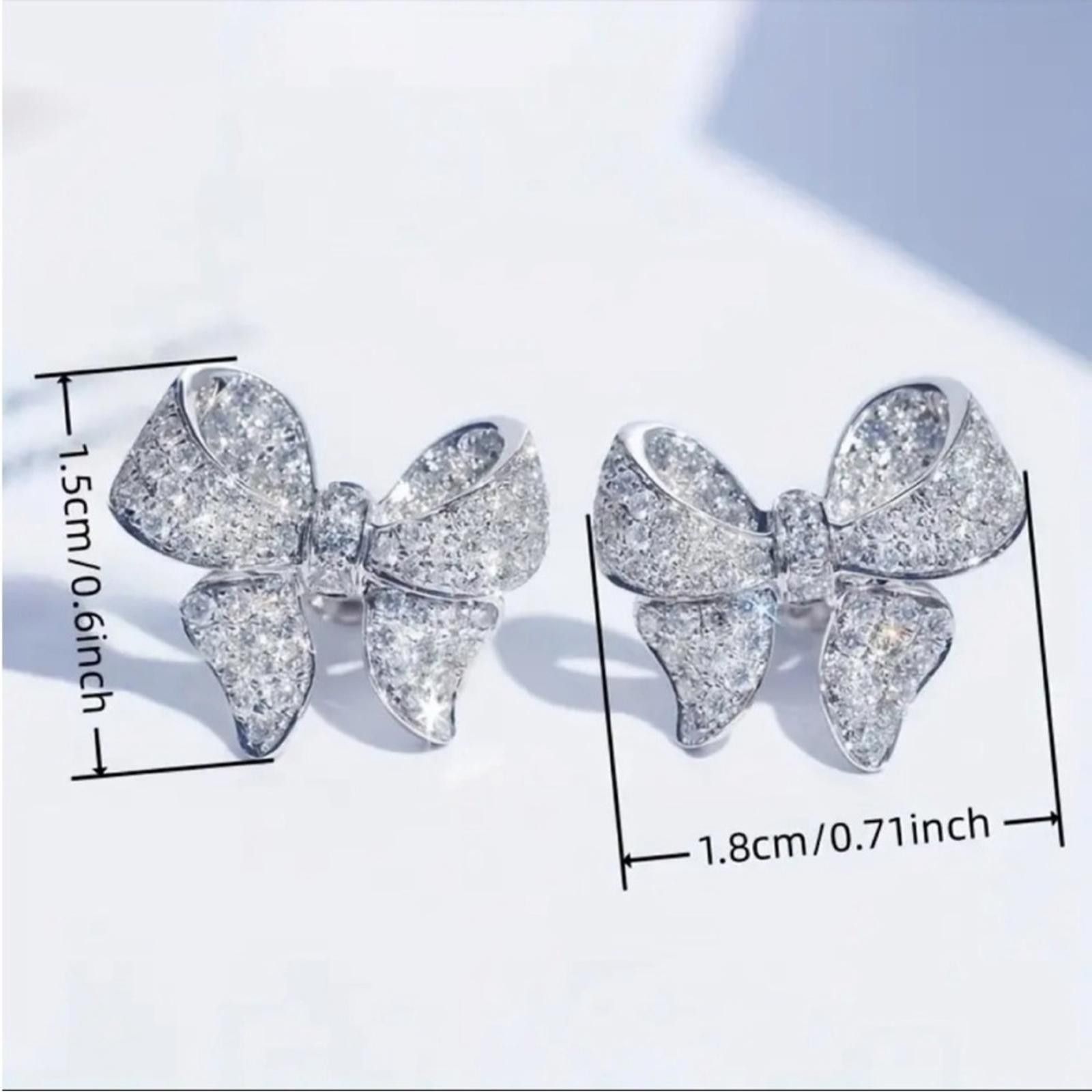 Designer 0.5 Ct Round Cut Simulated Diamond Bow Knot Stud Earrings Size ONE SIZE - 2 Thumbnail