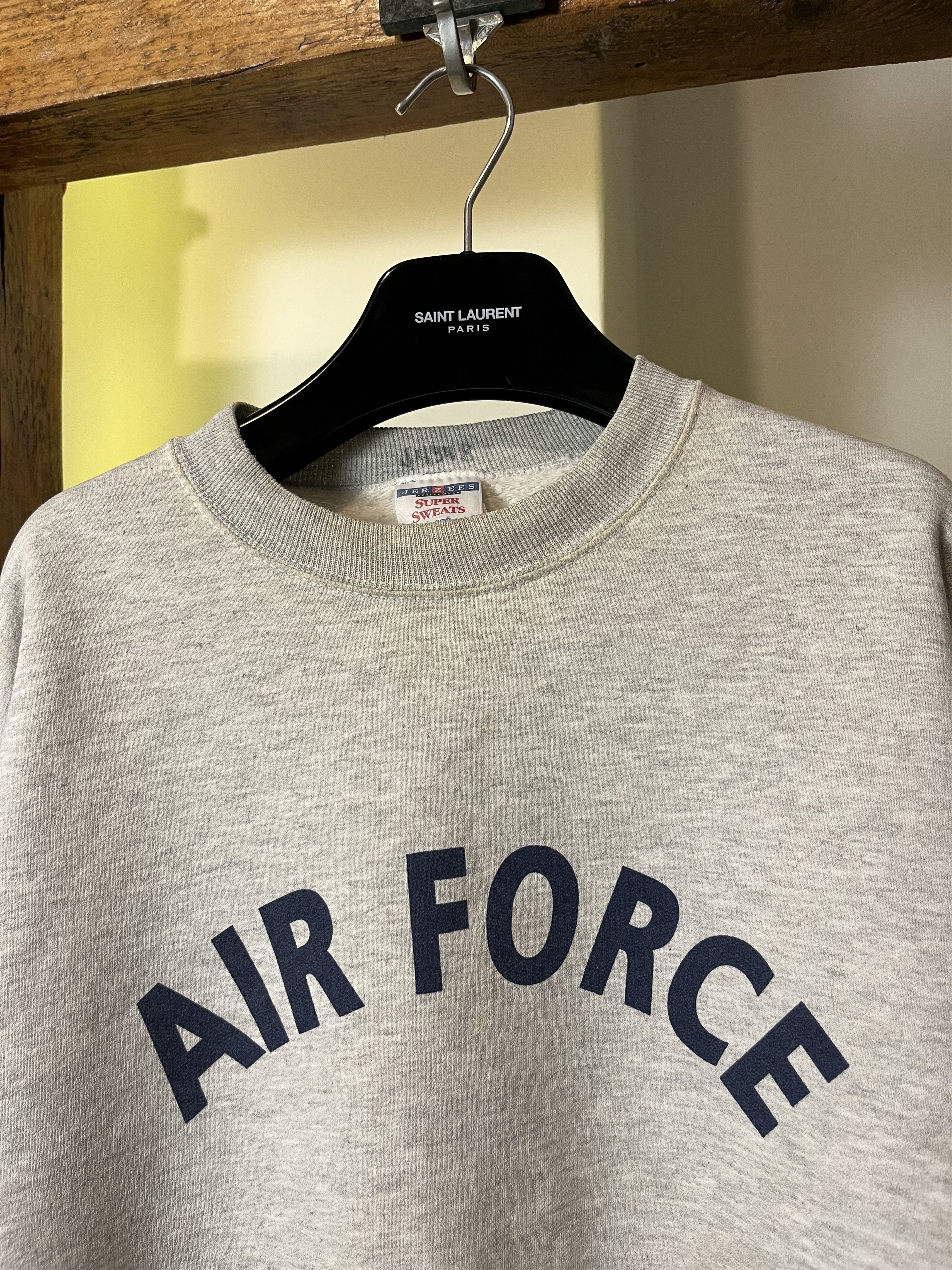 Vintage 90s Vintage Air Force Washed Jerzees Crewneck Sweatshirt Size US L / EU 52-54 / 3 - 3 Thumbnail