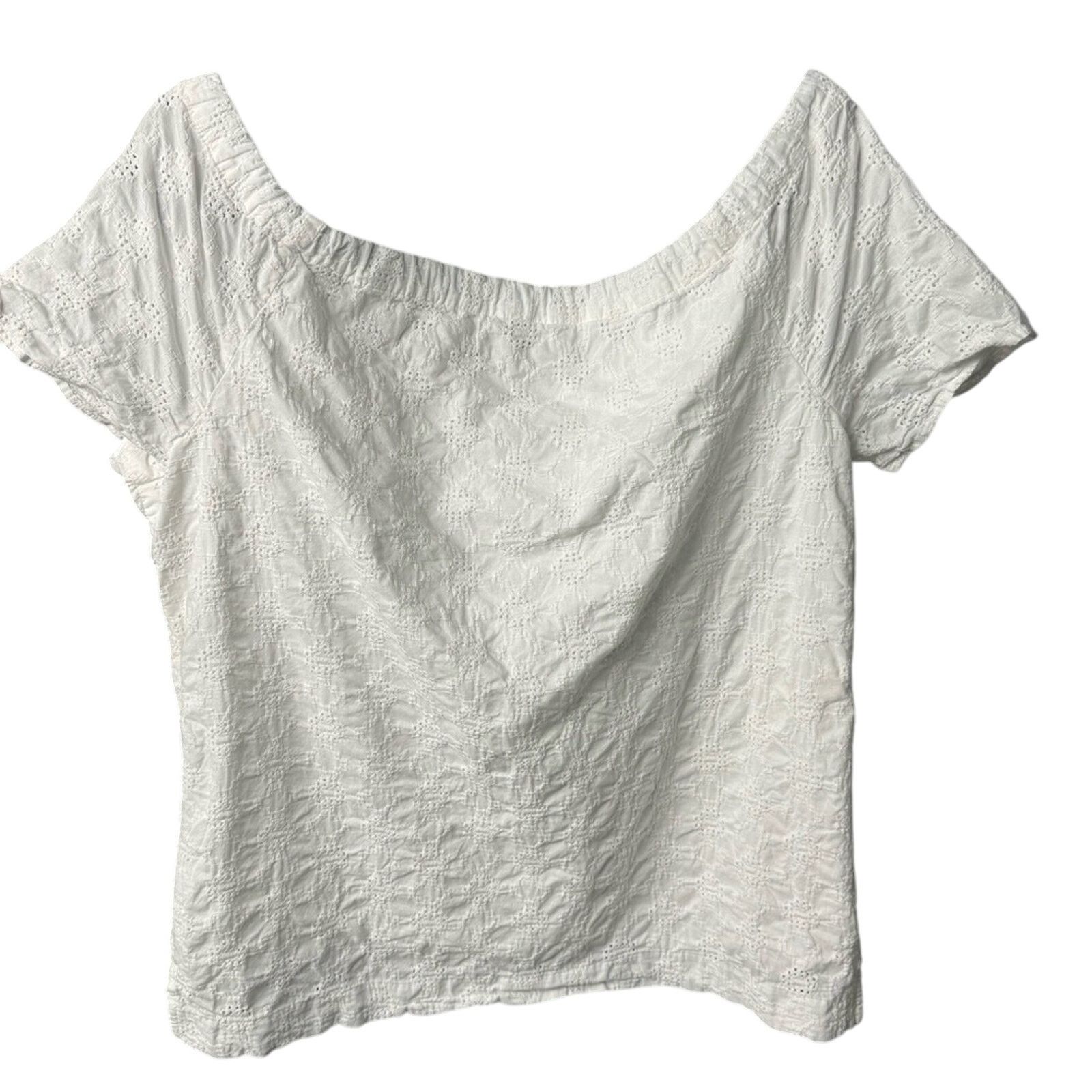 Banana Republic Banana Republic Womens Medium Cotton Drawstring Neckline Top Size M / US 6-8 / IT 42-44 - 2 Thumbnail