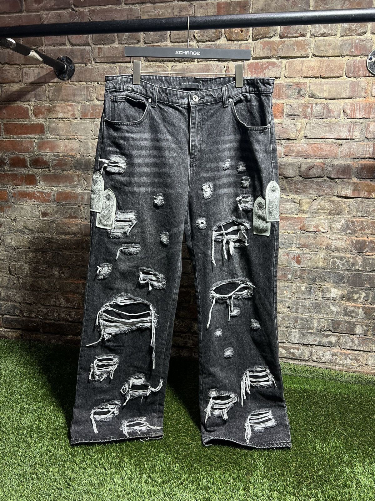 Who Decides War Who Decides War Side Patch Black Jeans Sz. 38 Size US 38 / EU 54 - 1 Thumbnail
