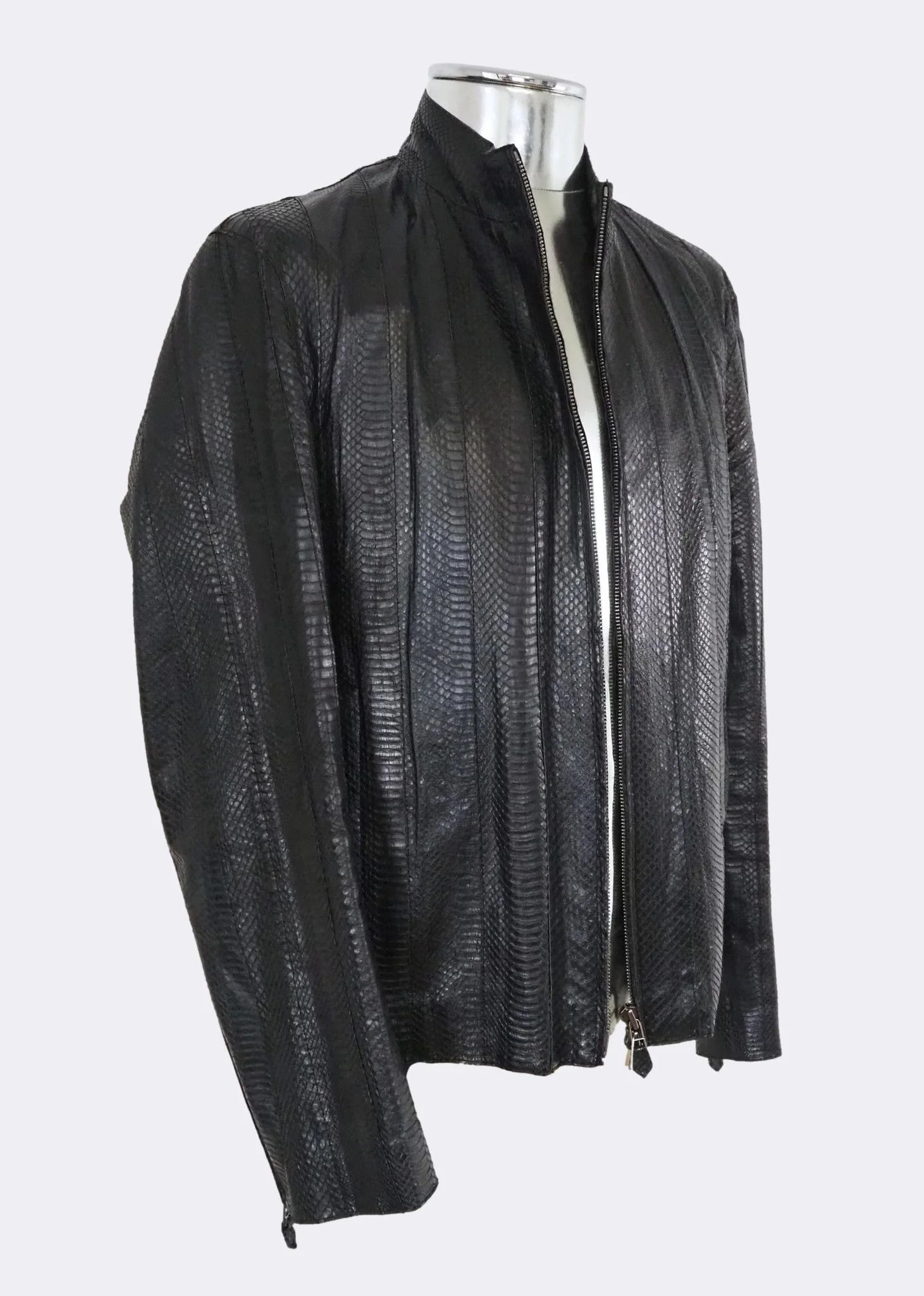 Hugo Boss Hugo Boss Black Snakeskin Leather Jacket $3950 Size US M / EU 48-50 / 2 - 6 Thumbnail