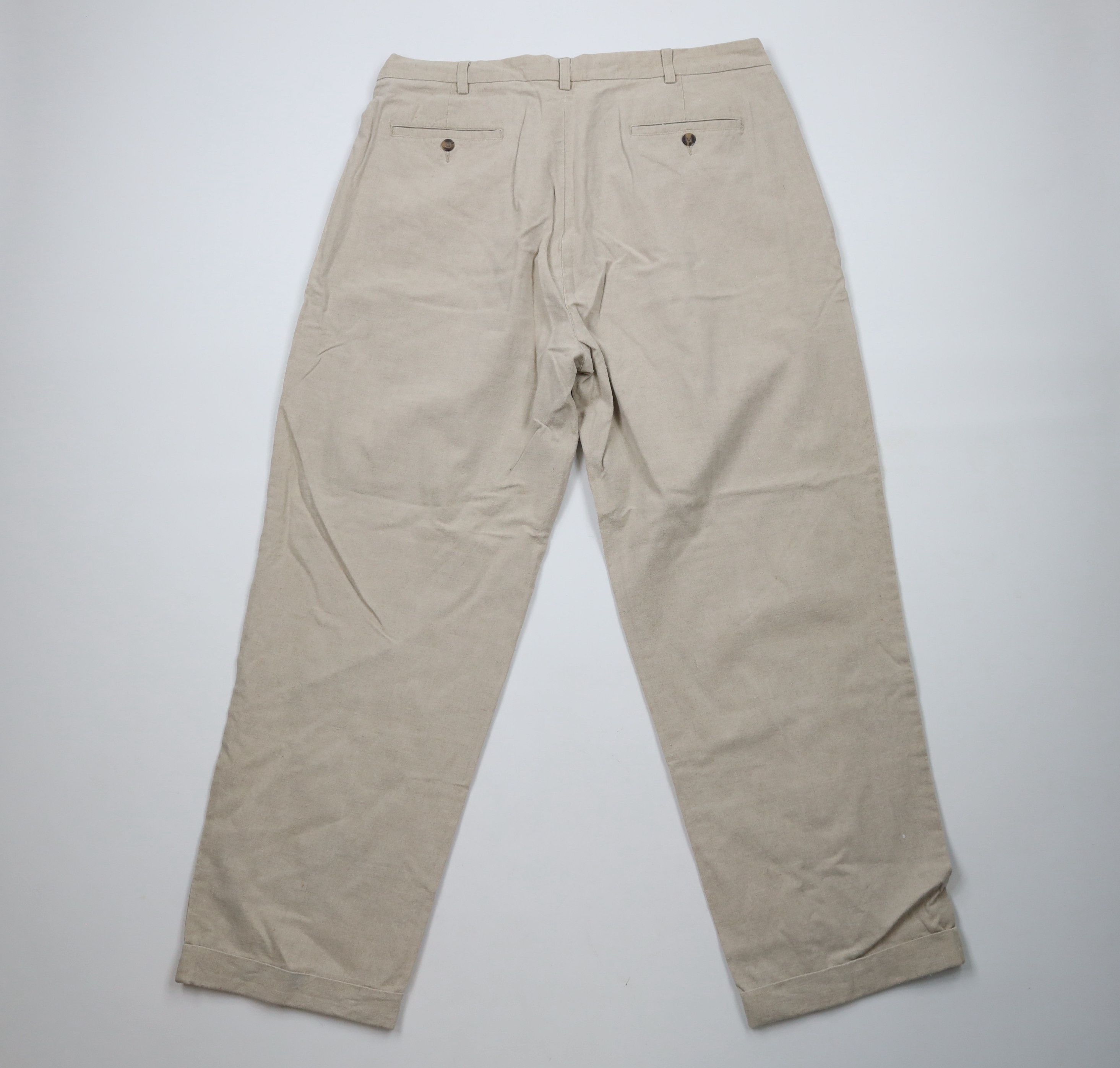 Vintage Vintage 90s Streetwear Pleated Cuffed Wide Leg Chino Pants Size US 38 / EU 54 - 8 Thumbnail