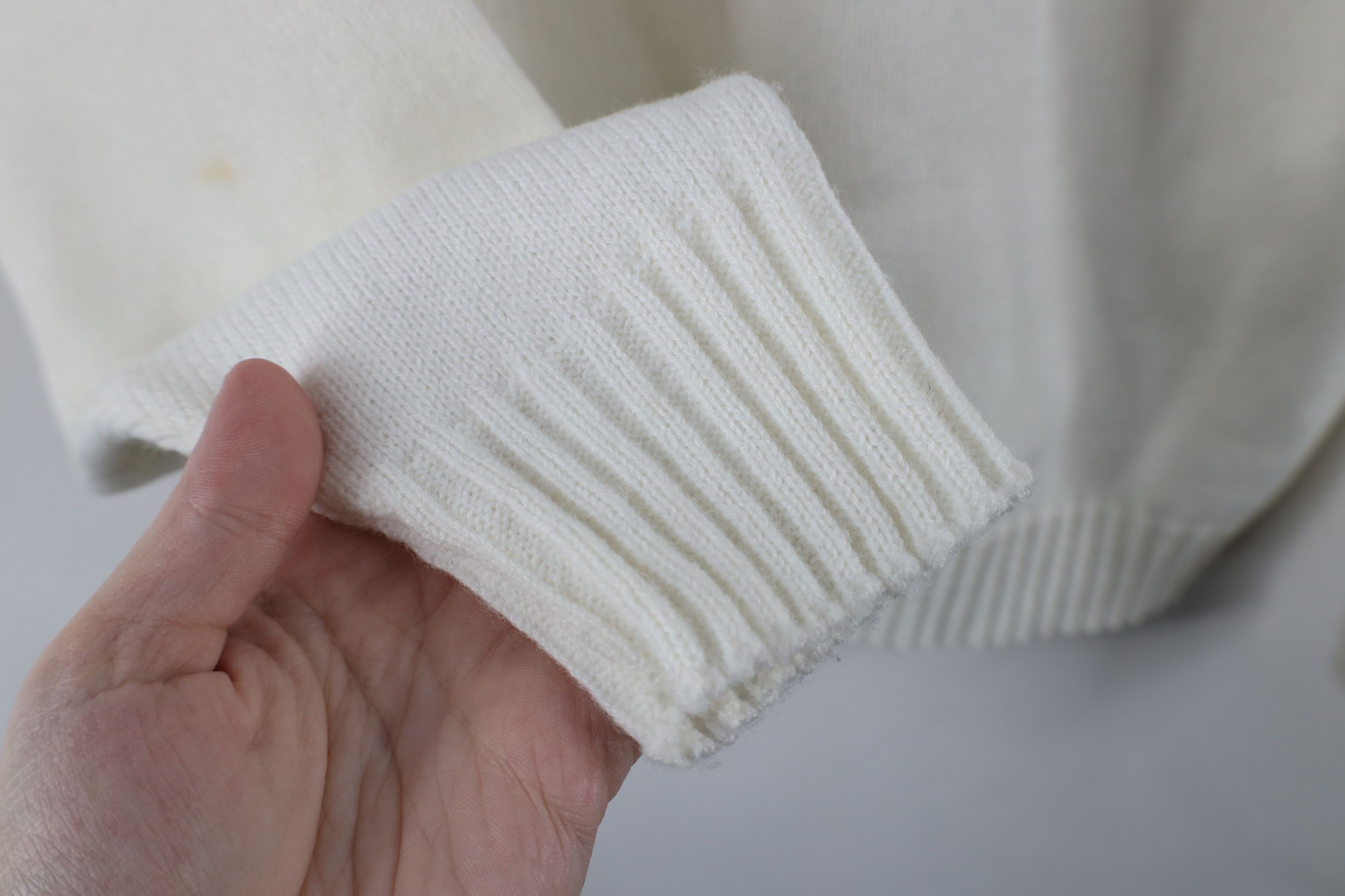 Lacoste × Vintage Vintage 70s 80s Izod Lacoste Tennis Spell Knit Sweater White Size M / US 6-8 / IT 42-44 - 6 Thumbnail