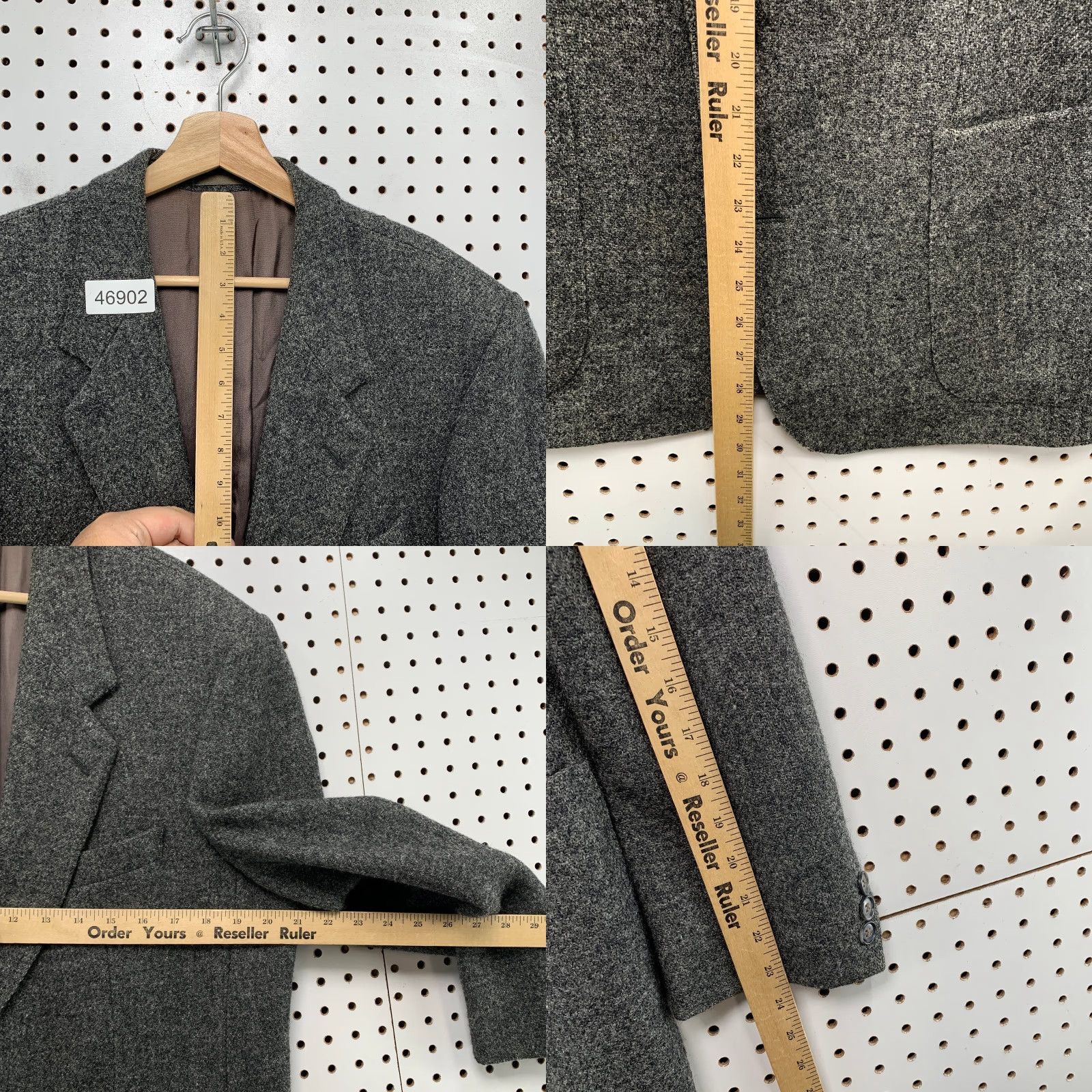 Harris Tweed VINTAGE Harris Tweed Blazer Mens 40/42 Gray Munchow Hand Woven Wool Sport Coat Shirt Size 40R - 8 Thumbnail