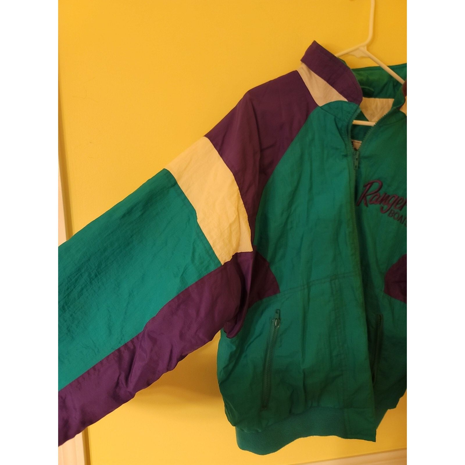 Vintage Vtg RANGER BOATS jacket turquoise purple Sz L Dunbrooke Size US L / EU 52-54 / 3 - 4 Thumbnail