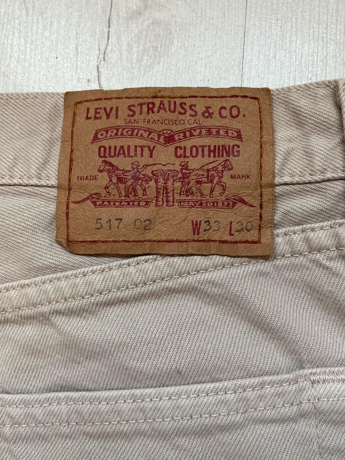 Levi's Levi’s 517 02 Deadstock Beige Denim Jeans Sz W 33 L 30 Size US 33 - 12 Thumbnail