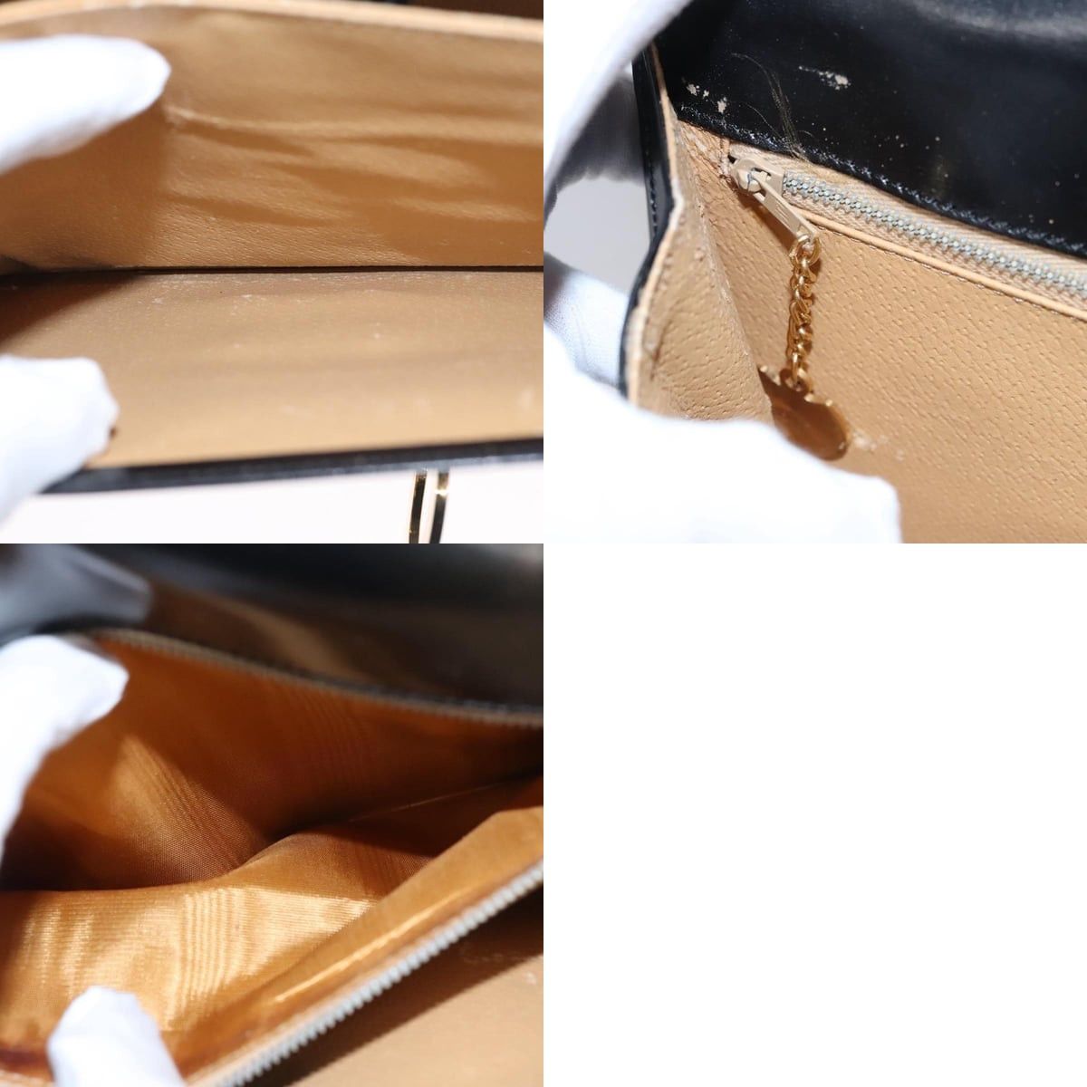 Celine CELINE Hand Bag Leather Black Gold Size ONE SIZE - 13 Thumbnail