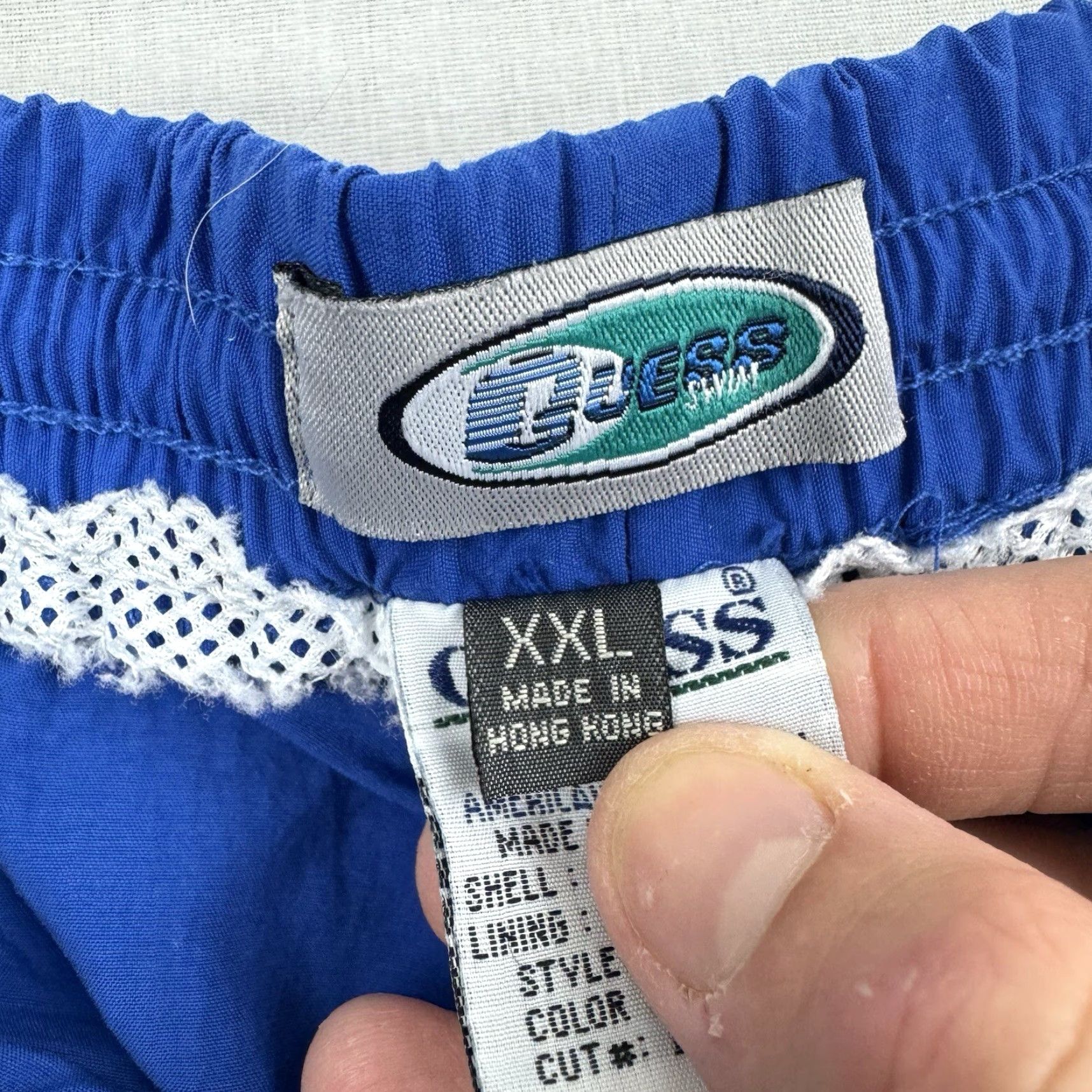 Guess VINTAGE GUESS Swim Trunks Adult 2XL Blue 90s Y2K Hipster Mens Size US 39 - 5 Thumbnail
