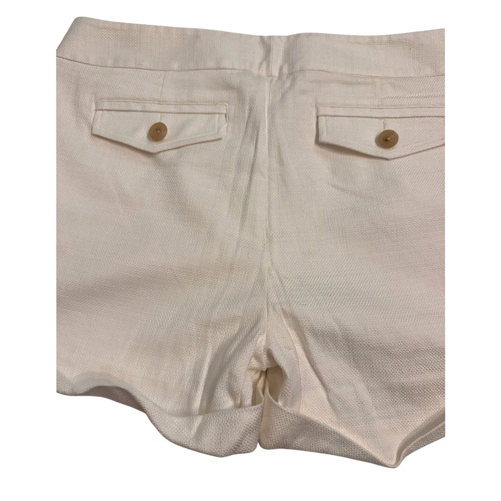 Banana Republic Banana Republic Women's White Button Shorts Size 16 Lined Cuffed Flat Front Size 38" / US 16 / IT 52 - 6 Thumbnail