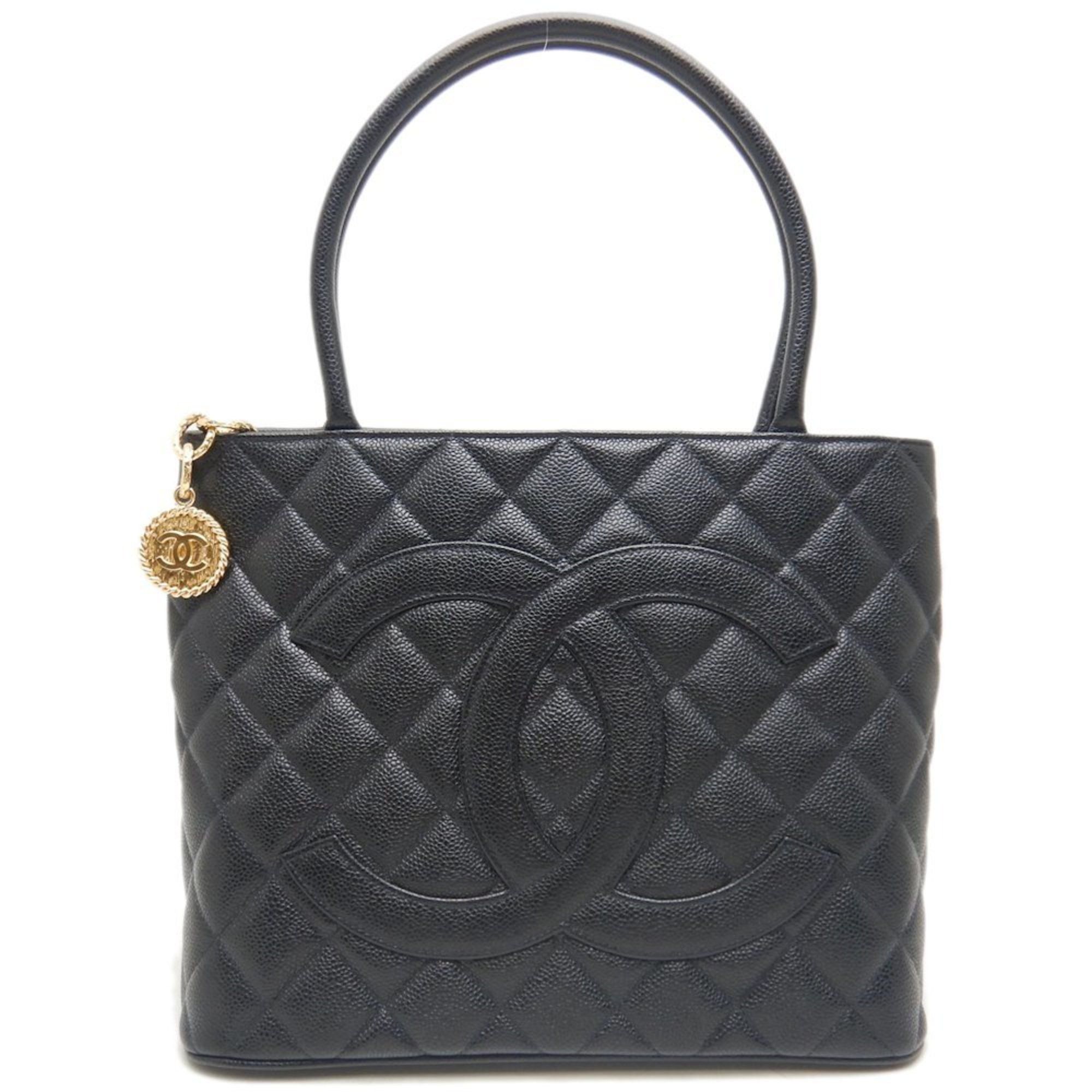 Chanel Reprint Tote A01804 Bag Caviar Skin Black 252665, Women's