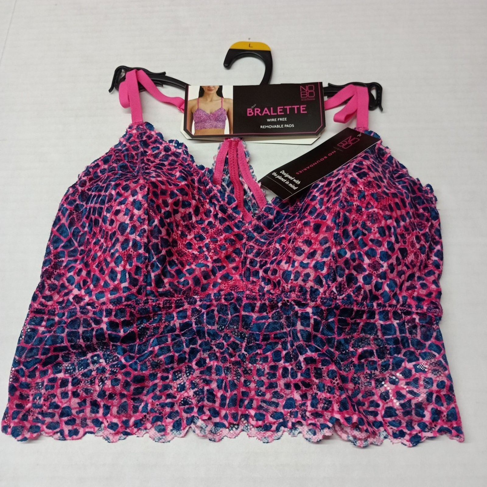 Other No Boundaries Women's Bralette Size L Longline Pink Blue Size ONE SIZE - 3 Thumbnail