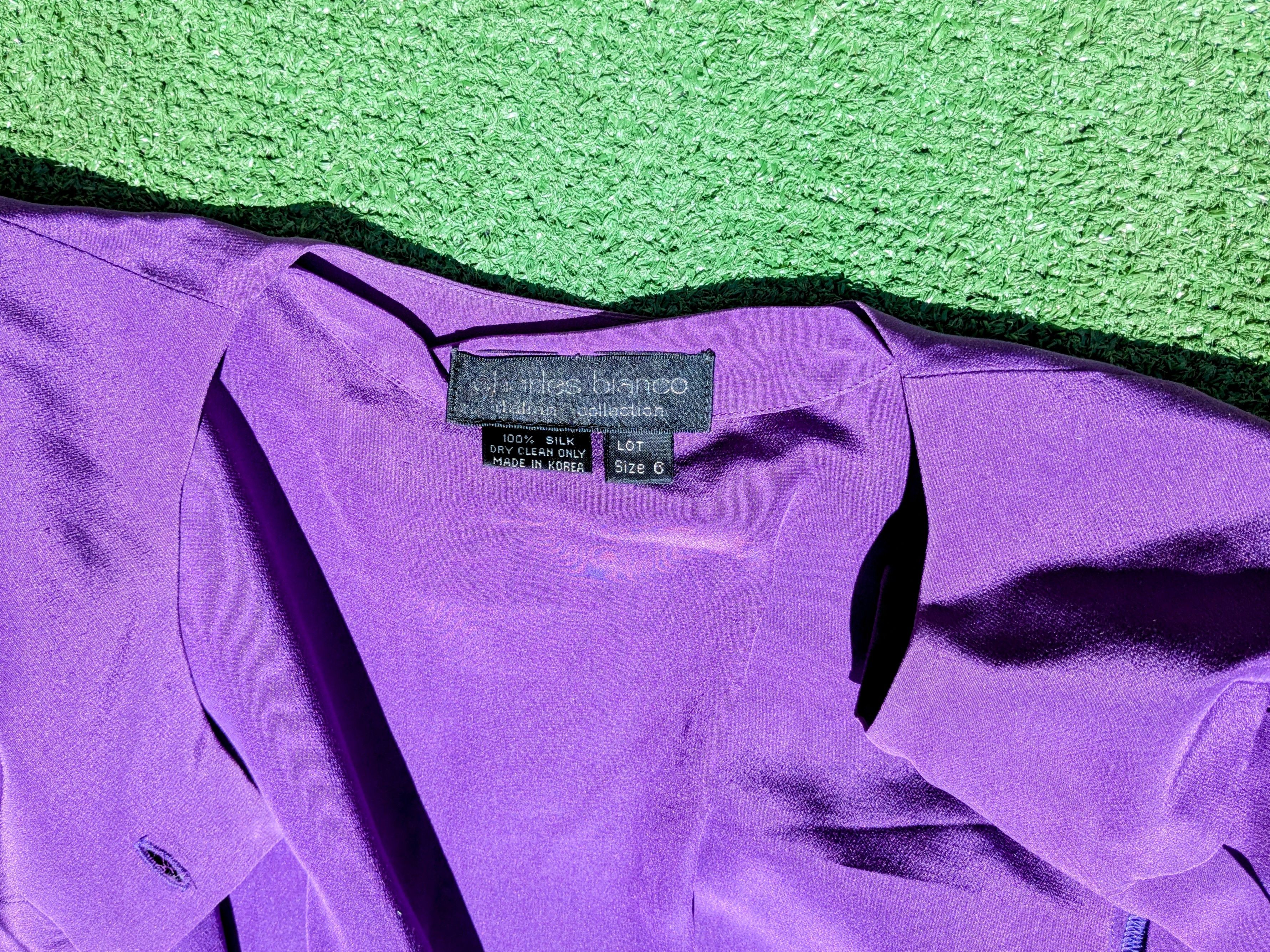 Vintage Pleated Charles Bianco Italian Collection Silk Petite Dress Size M / US 6-8 / IT 42-44 - 5 Thumbnail