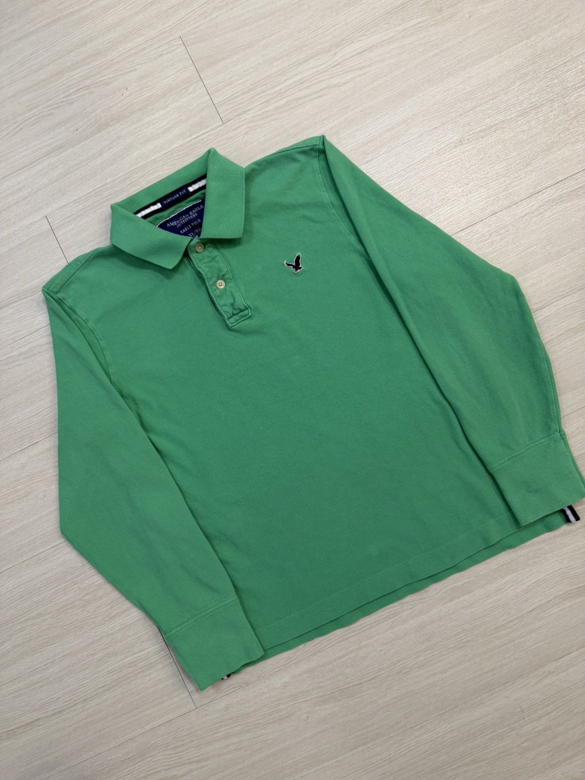 American Eagle Outfitters Y2K American Eagle Vintage Fit Eagle Long Sleeve Polo Shirt Size US XL / EU 56 / 4 - 2 Thumbnail