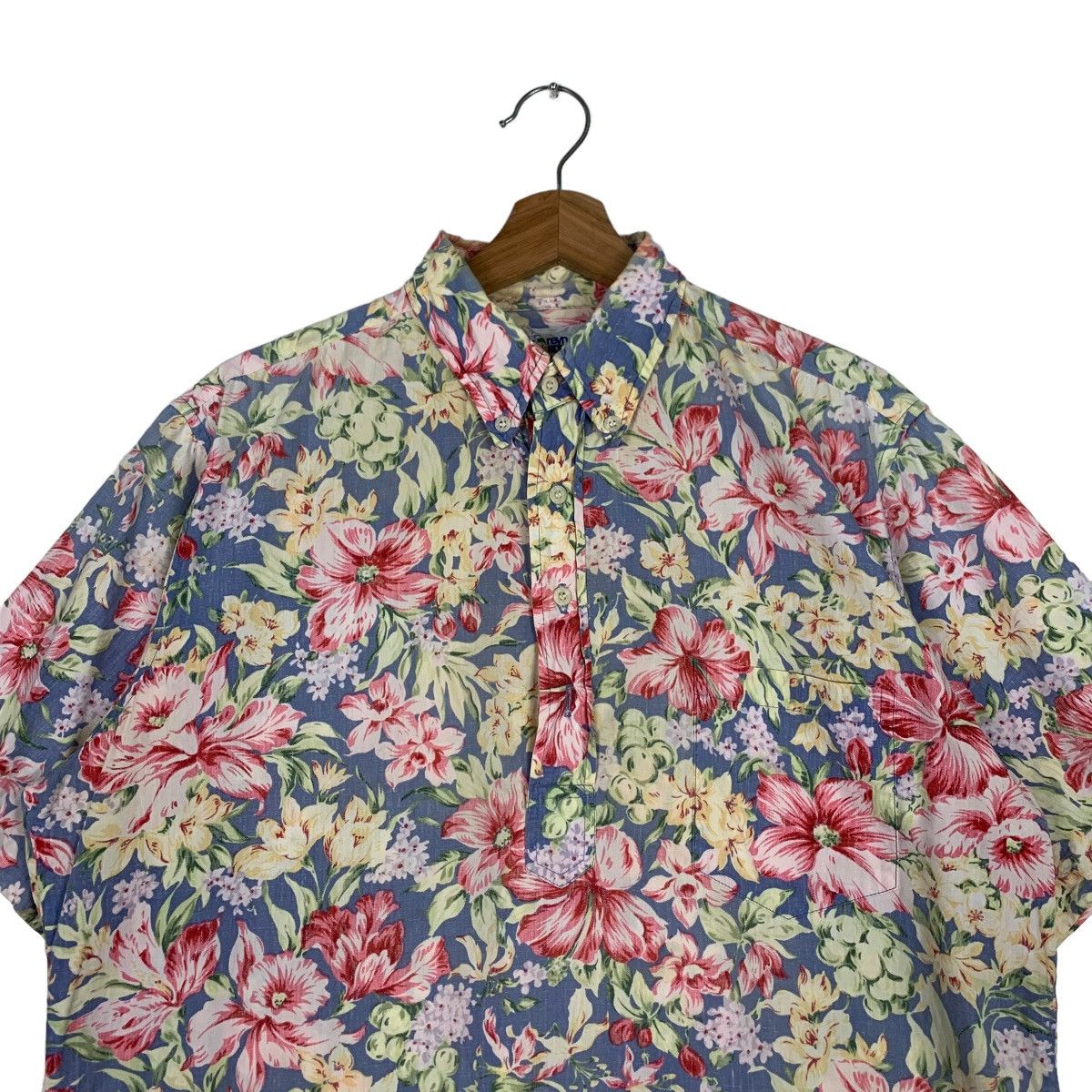 Reyn Spooner REYN SPOONER Floral Motif Design Half Button Shirt #0225-C10 Size US M / EU 48-50 / 2 - 3 Thumbnail