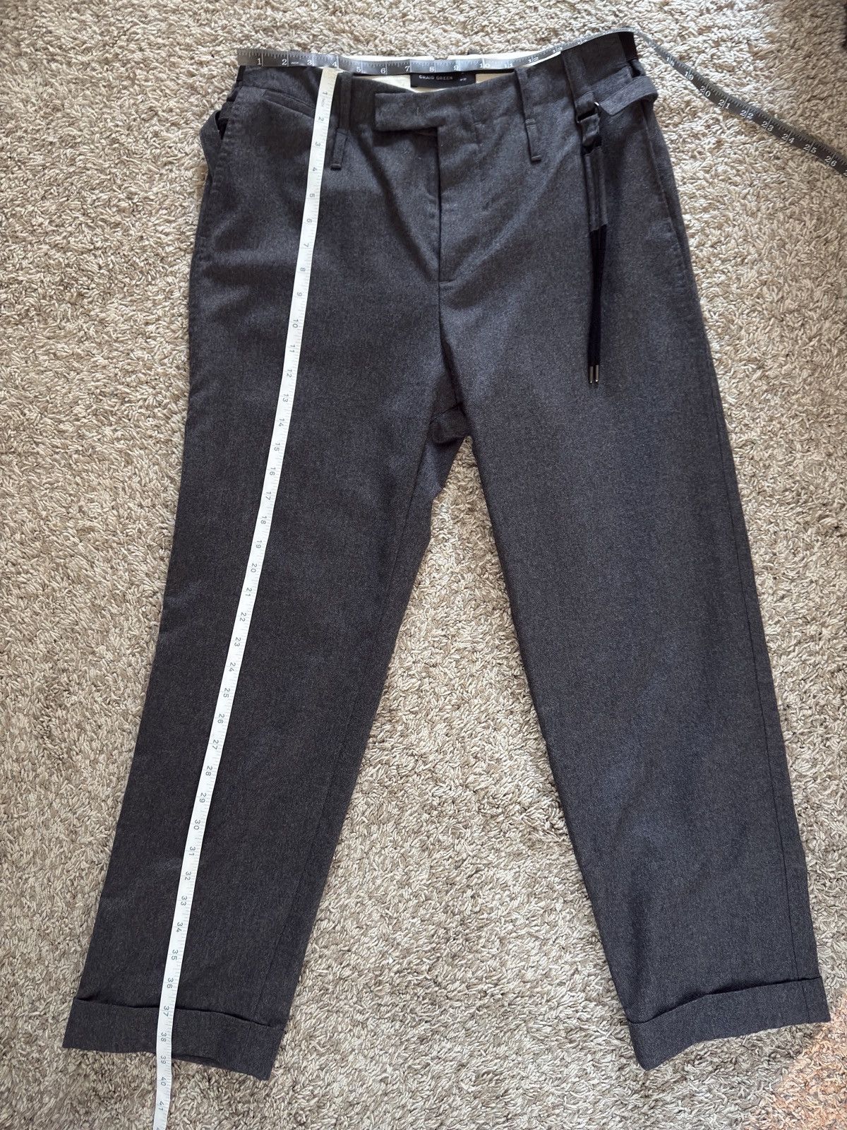 Craig Green Grey Trousers Cuffed Size US 30 / EU 46 - 2 Thumbnail