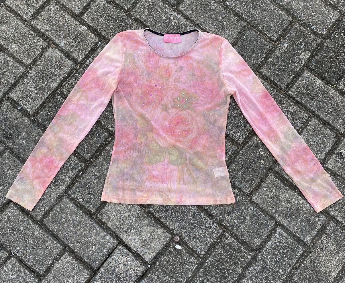 If Six Was Nine La Lotus Bleu Rose Poem Sheer Top Jean Paul Gaultier Style Size US M / EU 48-50 / 2 - 9 Thumbnail
