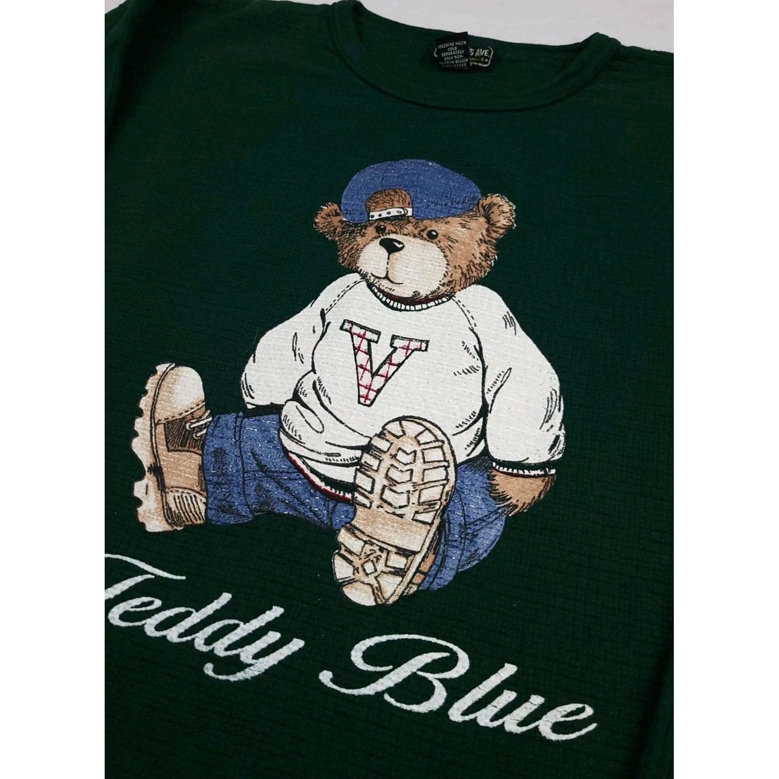 Vintage VINTAGE Tompkins Ave Sweatshirt Bear Print Blue Cotton 90s Womens L/XL Pullover Crew Neck USA Made Size L / US 10 / IT 46 - 3 Thumbnail