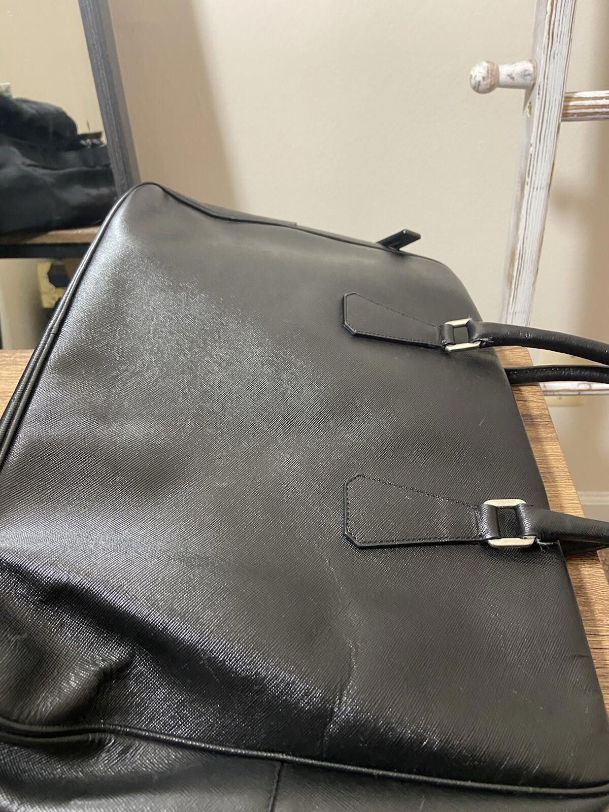 Prada Prada black saffiano leather briefcase travel handbag, good Size ONE SIZE - 4 Thumbnail