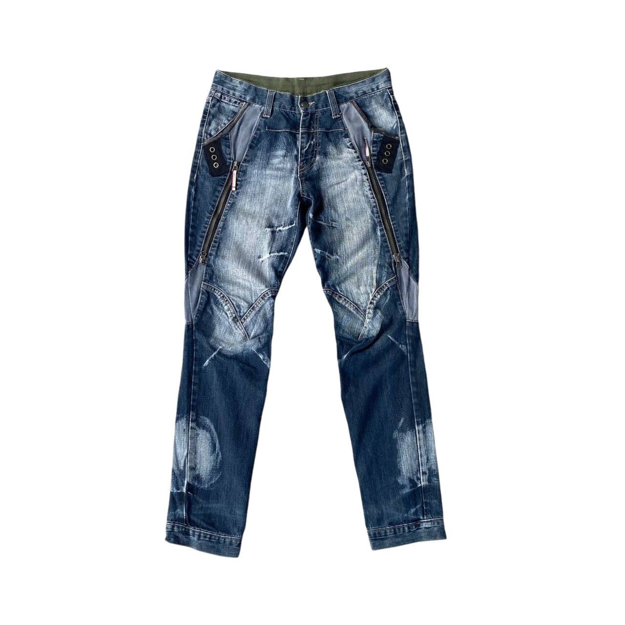 5351 POUR LES HOMMES × PPFM × Seditionaries PPFM BONDAGE GHOSTCLAW MARK SPIRAL KNEE ZIPPER FADEDWASH Size US 30 / EU 46 - 1 Thumbnail
