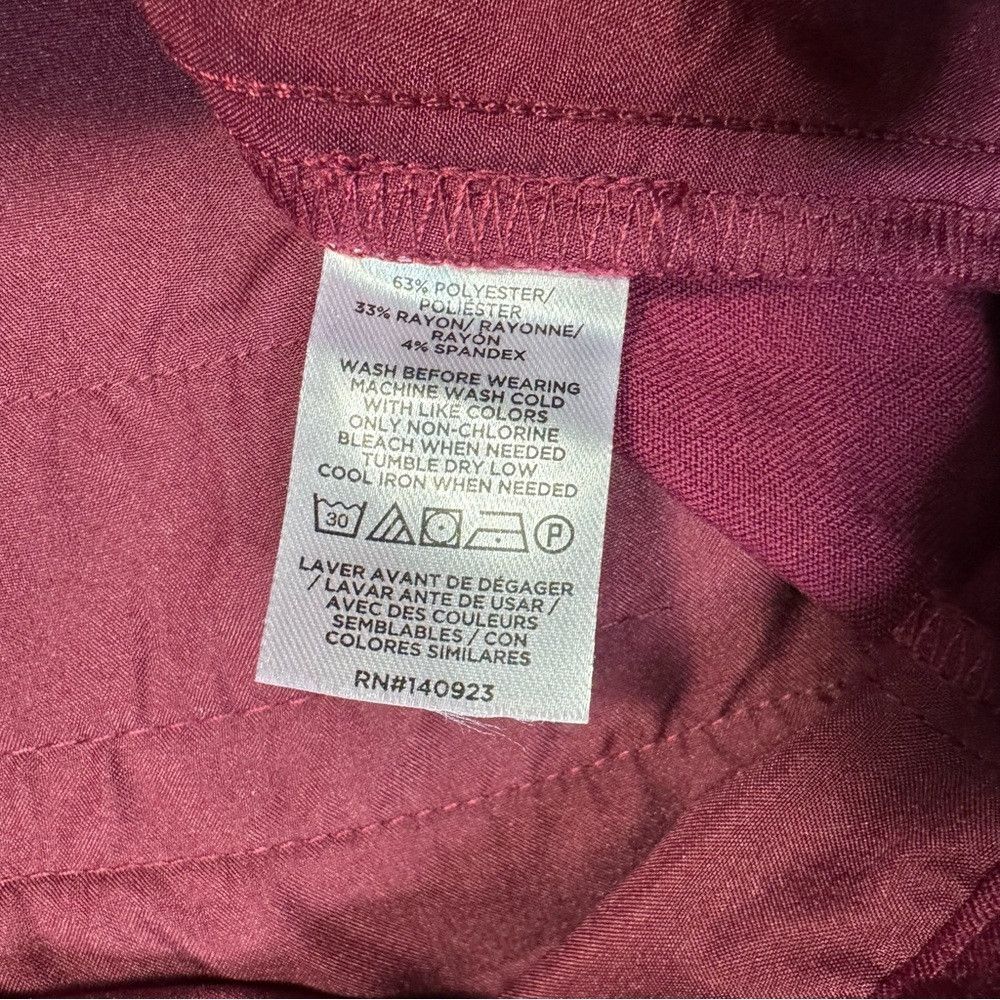 Loft NWT New $90 LOFT Devin Tie Waist Slim Maroon Pants Size 12 Size 34" / US 12 / IT 48 - 8 Thumbnail