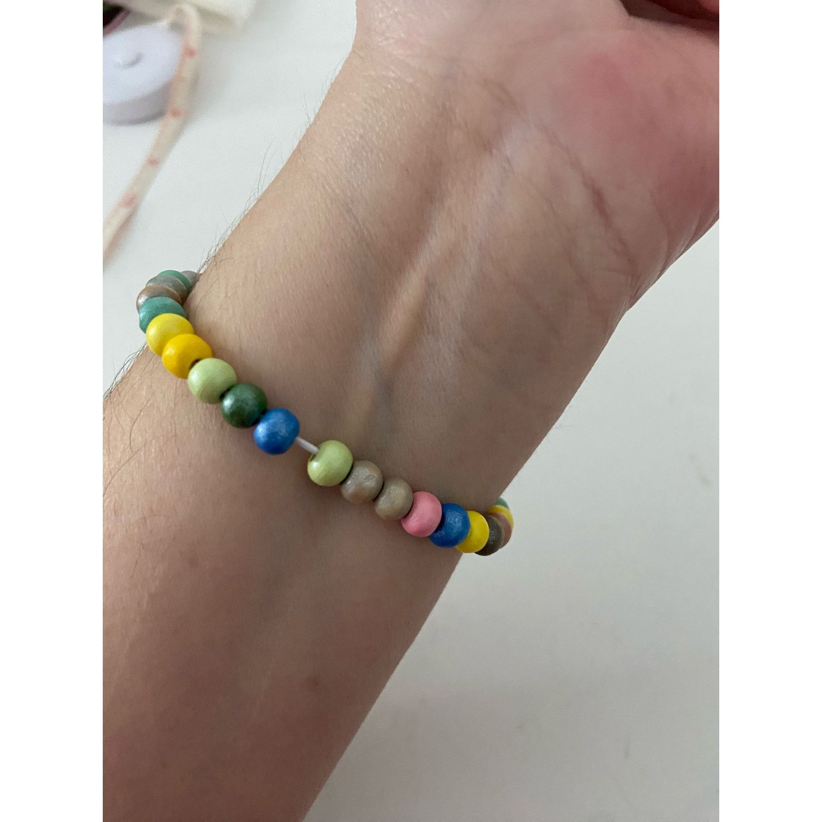 Handmade Colorful wood bead bracelet Size ONE SIZE - 5 Thumbnail