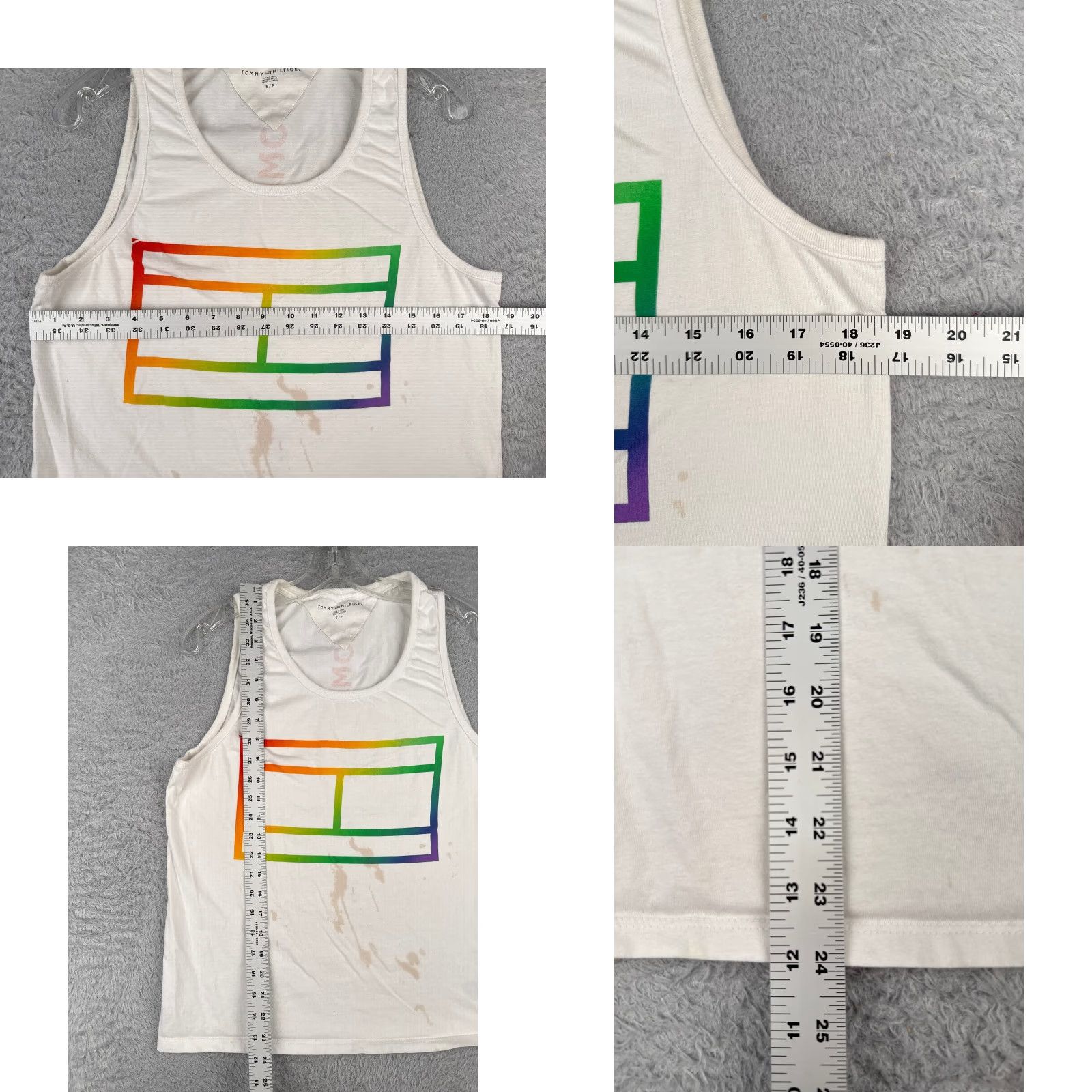 Tommy Hilfiger VINTAGE Tommy Hilfiger Shirt Unisex Adults Tank Sleeveless White Rainbow 80s 90s Pride Mens Womens Size S / US 4 / IT 40 - 8 Thumbnail