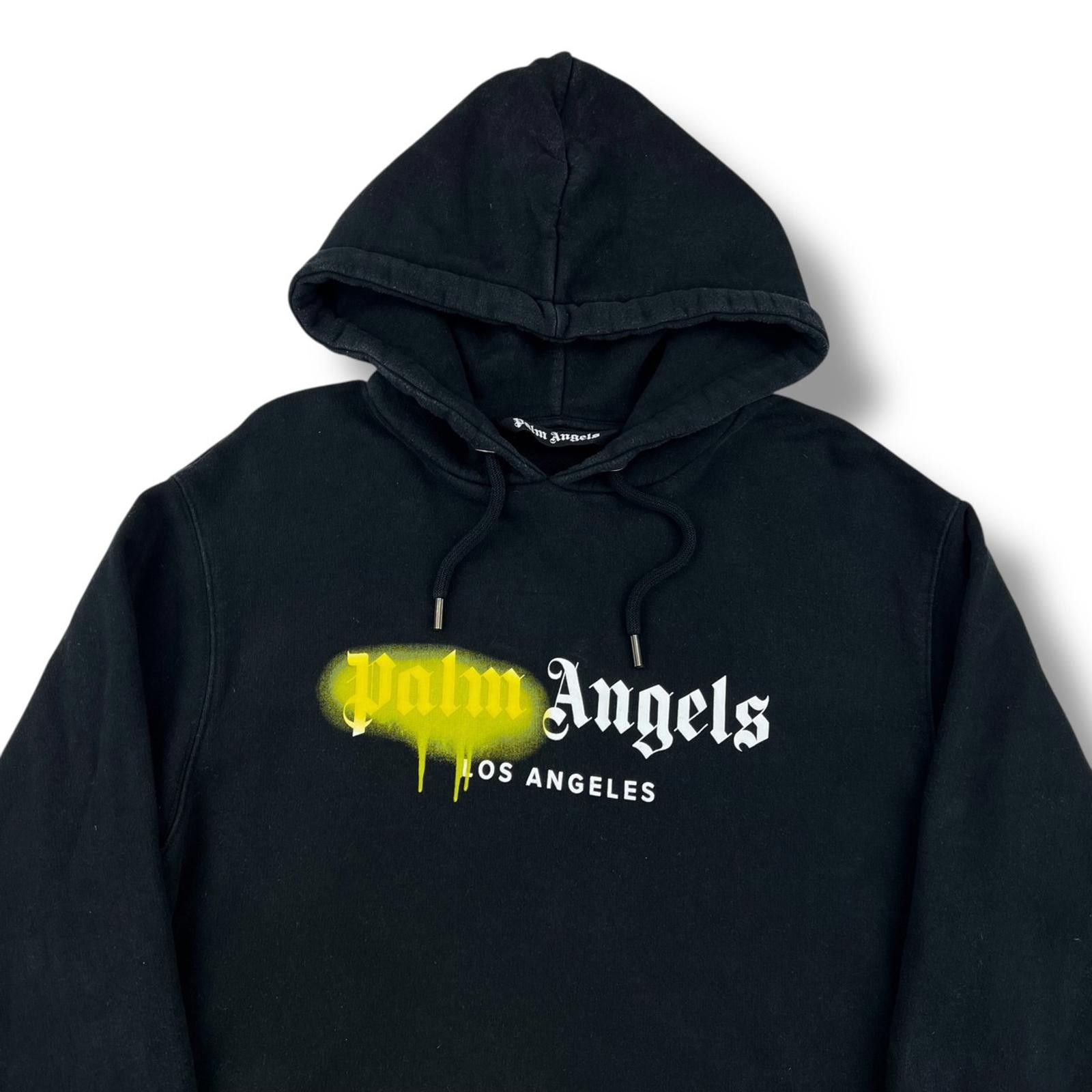 Palm Angels Palm Angels Yellow Spray Logo Black Hoodie Size US M / EU 48-50 / 2 - 1 Thumbnail