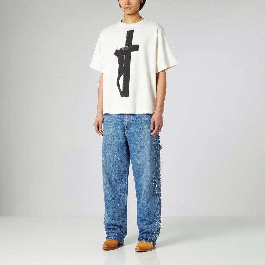 1989 STUDIO o1d2blof1124 Crystals Denim Pant in Blue Size US 30 / EU 46 - 2 Thumbnail