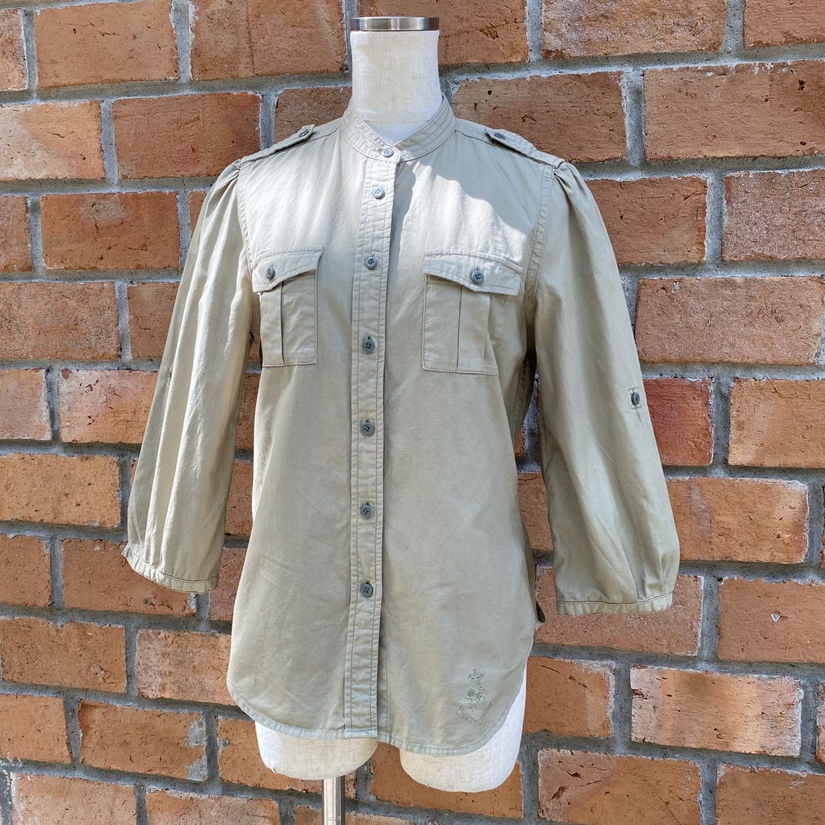Polo Ralph Lauren POLO JEANS COMPANY Beige Button-Up Shirt with Epaulettes Size M / US 6-8 / IT 42-44 - 17 Thumbnail