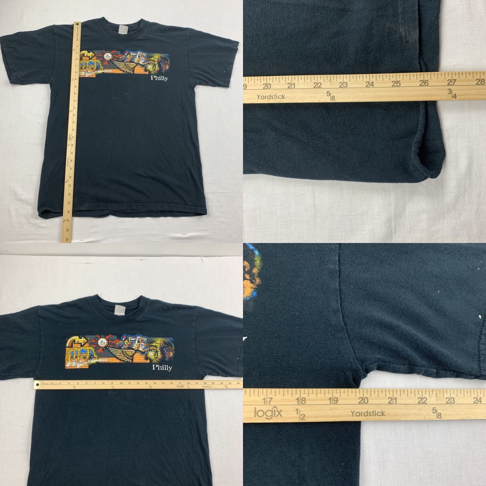 Gildan VINTAGE Gildan Shirt Adult Medium Black Graffiti Grunge Y2K 90s Concert US Mens Size US M / EU 48-50 / 2 - 8 Thumbnail
