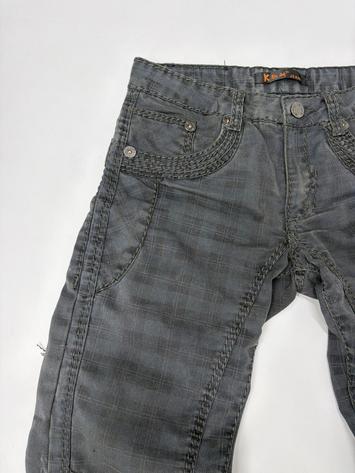 If Six Was Nine Vintage Diesel D&G Style Y2K Biker Panel Denim Jeans Grey Size US 32 / EU 48 - 6 Thumbnail