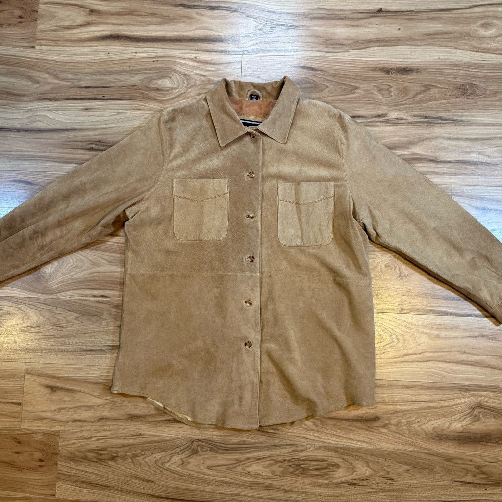 WISDOM Men’s DCG Supplies Genuine Leather Shirt Jacket Tan L Size US L / EU 52-54 / 3 - 1 Thumbnail