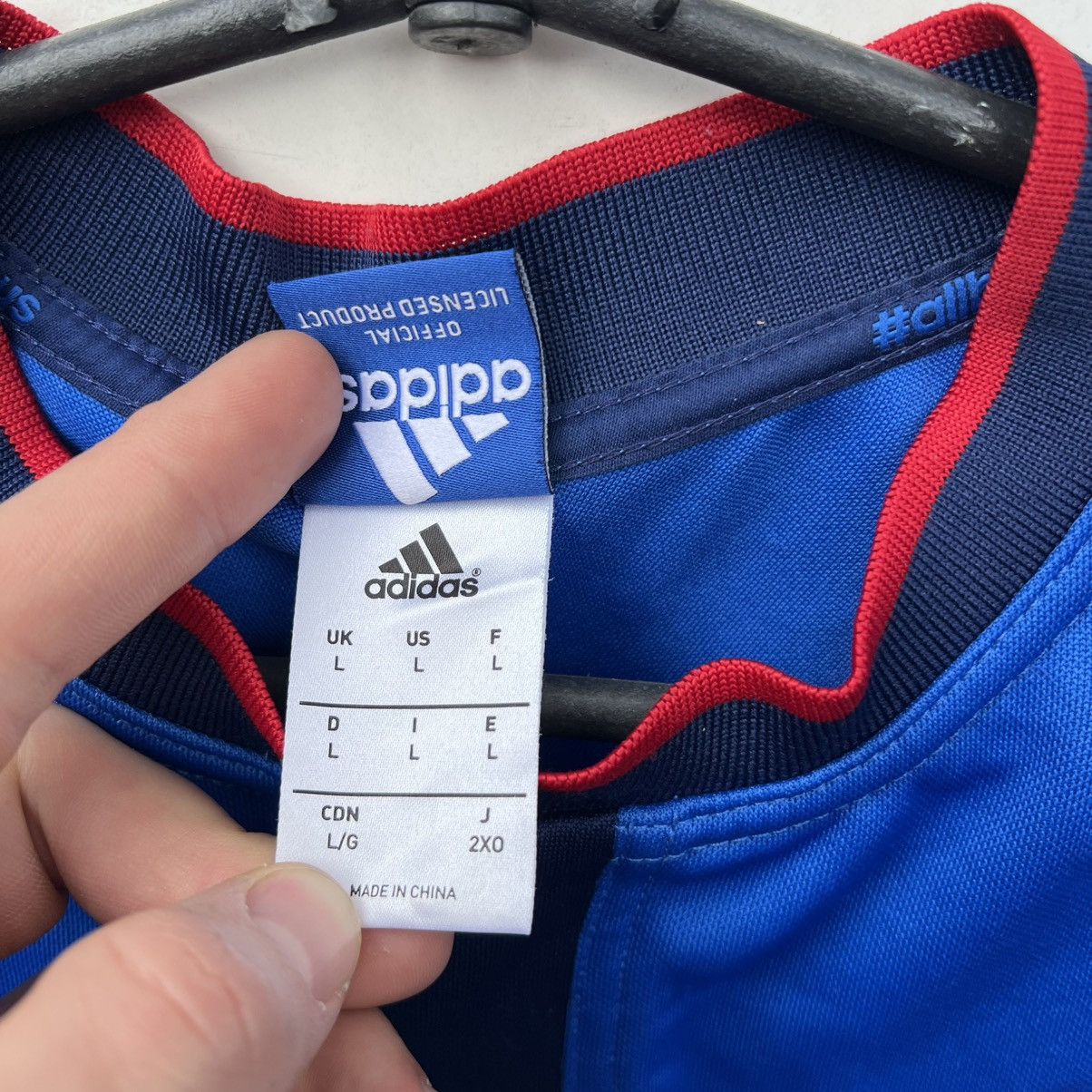 Adidas France 2015-2016 Home Rugby Jersey Shirt Size US L / EU 52-54 / 3 - 6 Thumbnail