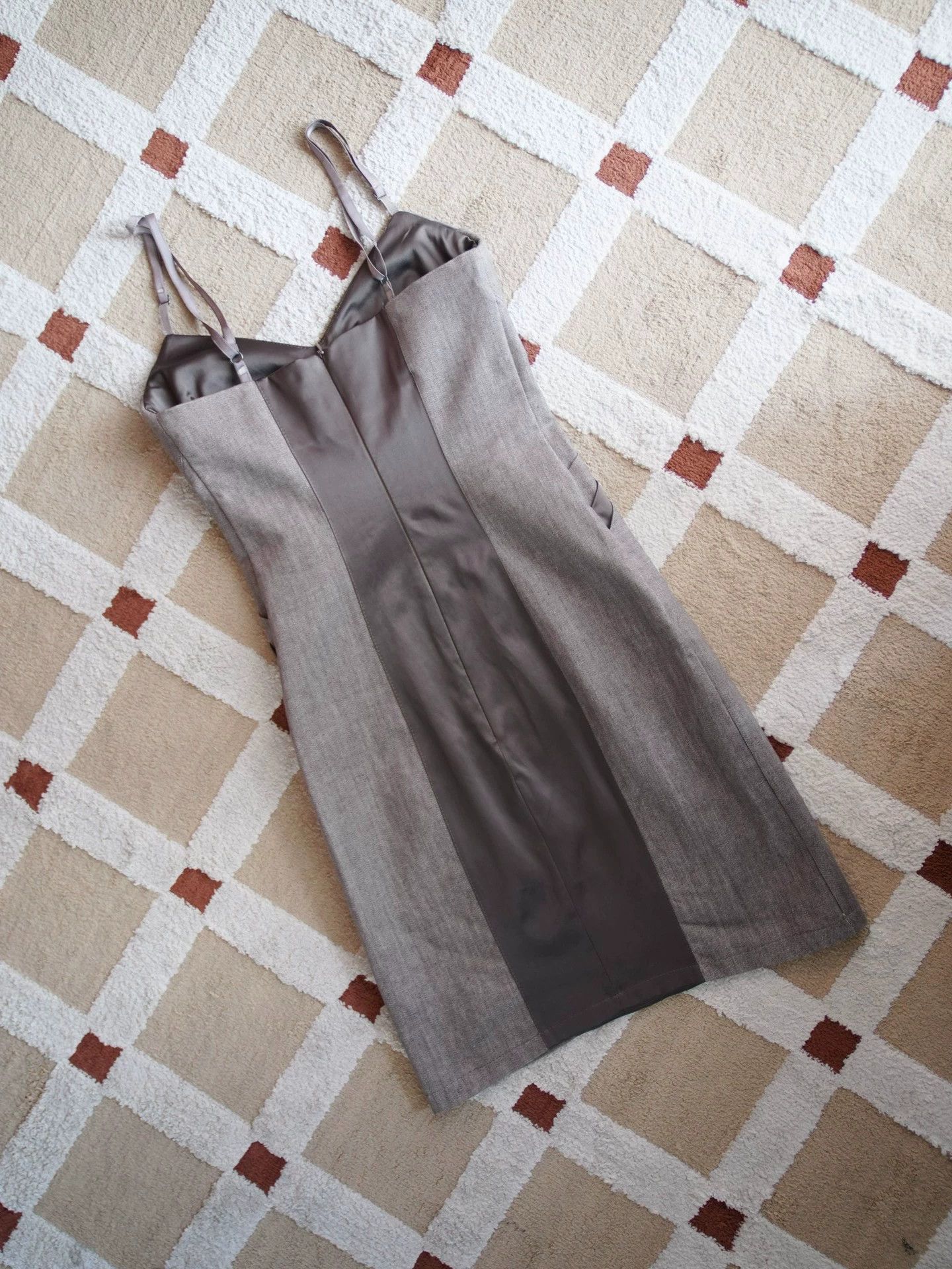 Vintage Vintage Italian Cotton Blend Warm Gray Cami Dress S Size S / US 4 / IT 40 - 6 Thumbnail