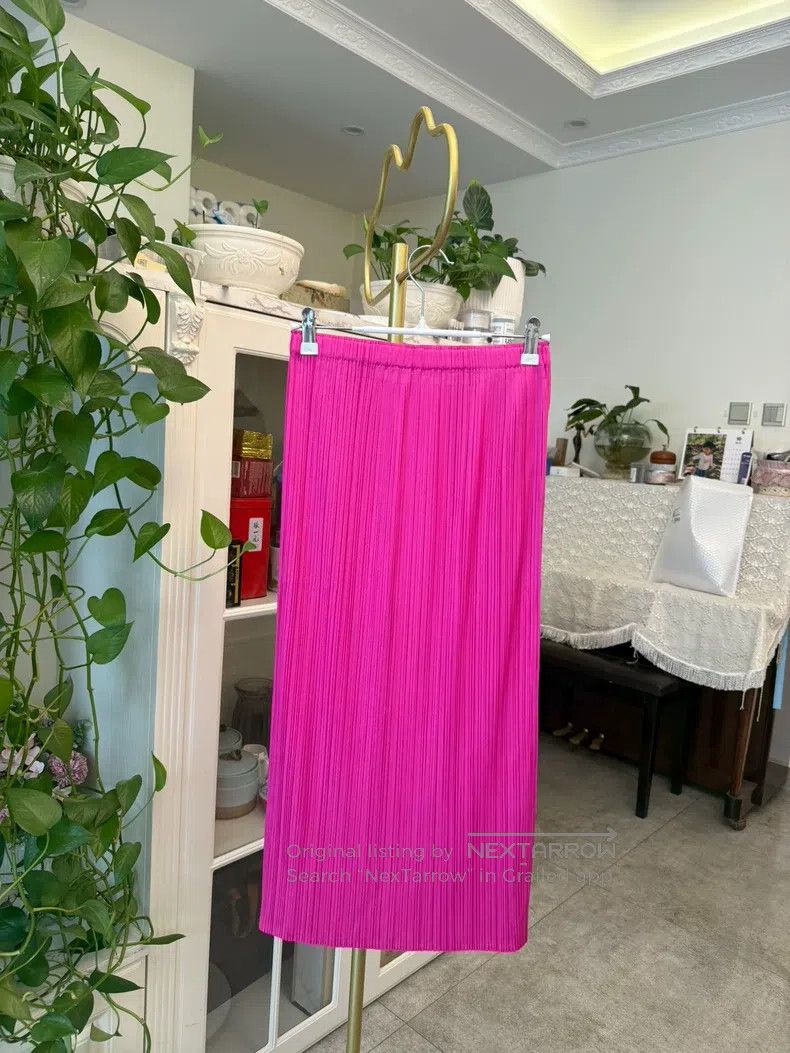 Issey Miyake Issey Miyake size:1 Iridescent Pink Midi Skirt Size 31" - 5 Thumbnail