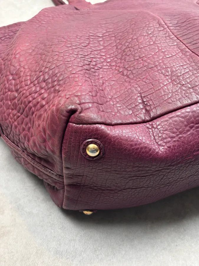 Yves Saint Laurent Yves Saint Laurent Bordeaux Leather Quilted Handle Bag Size ONE SIZE - 11 Thumbnail