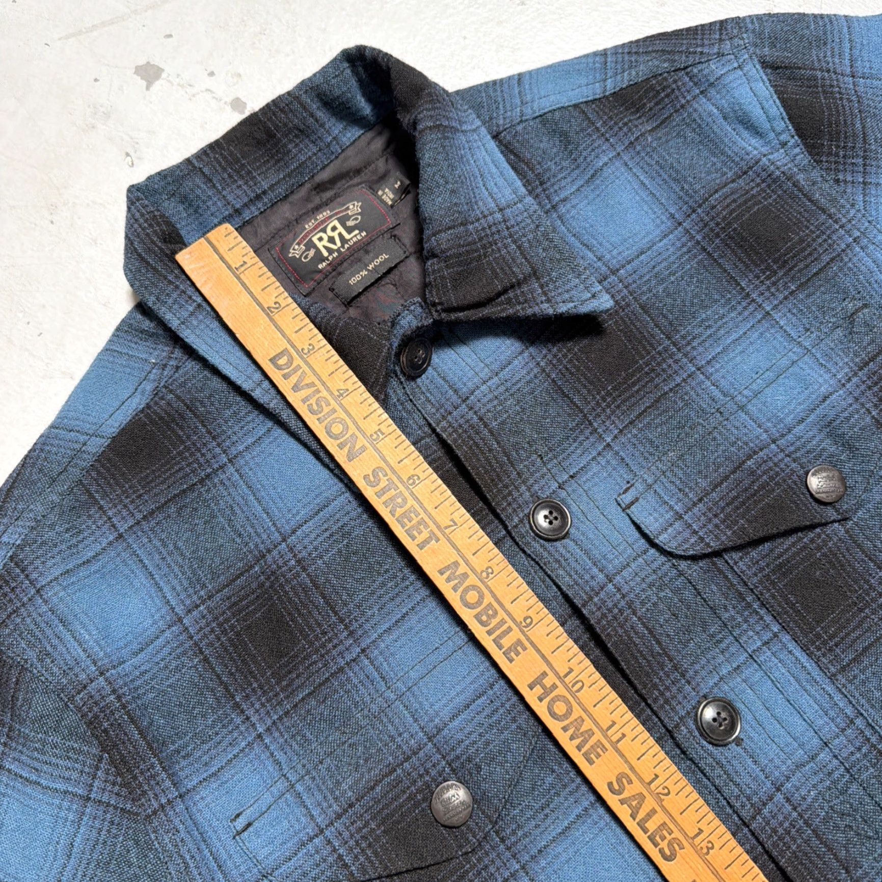 Ralph Lauren RRL Ralph Lauren Ombré Shadow Plaid Wool Lined Work Shirt-Jacket M Size US M / EU 48-50 / 2 - 3 Thumbnail