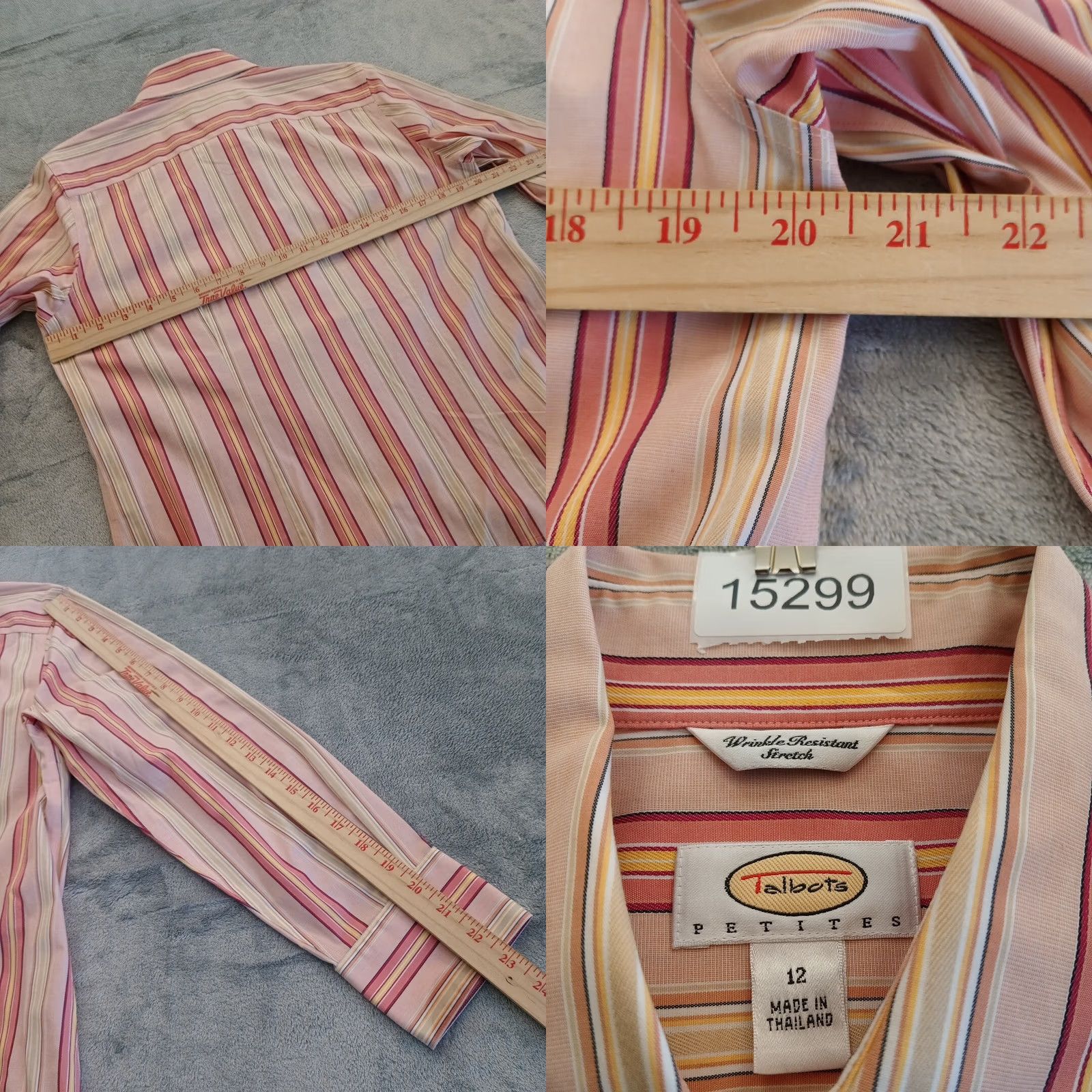 Talbots Talbots Shirt Petites Womens 12P Pink Striped Long Sleeve Button Up Womens Mens? Size XL / US 12-14 / IT 48-50 - 8 Thumbnail