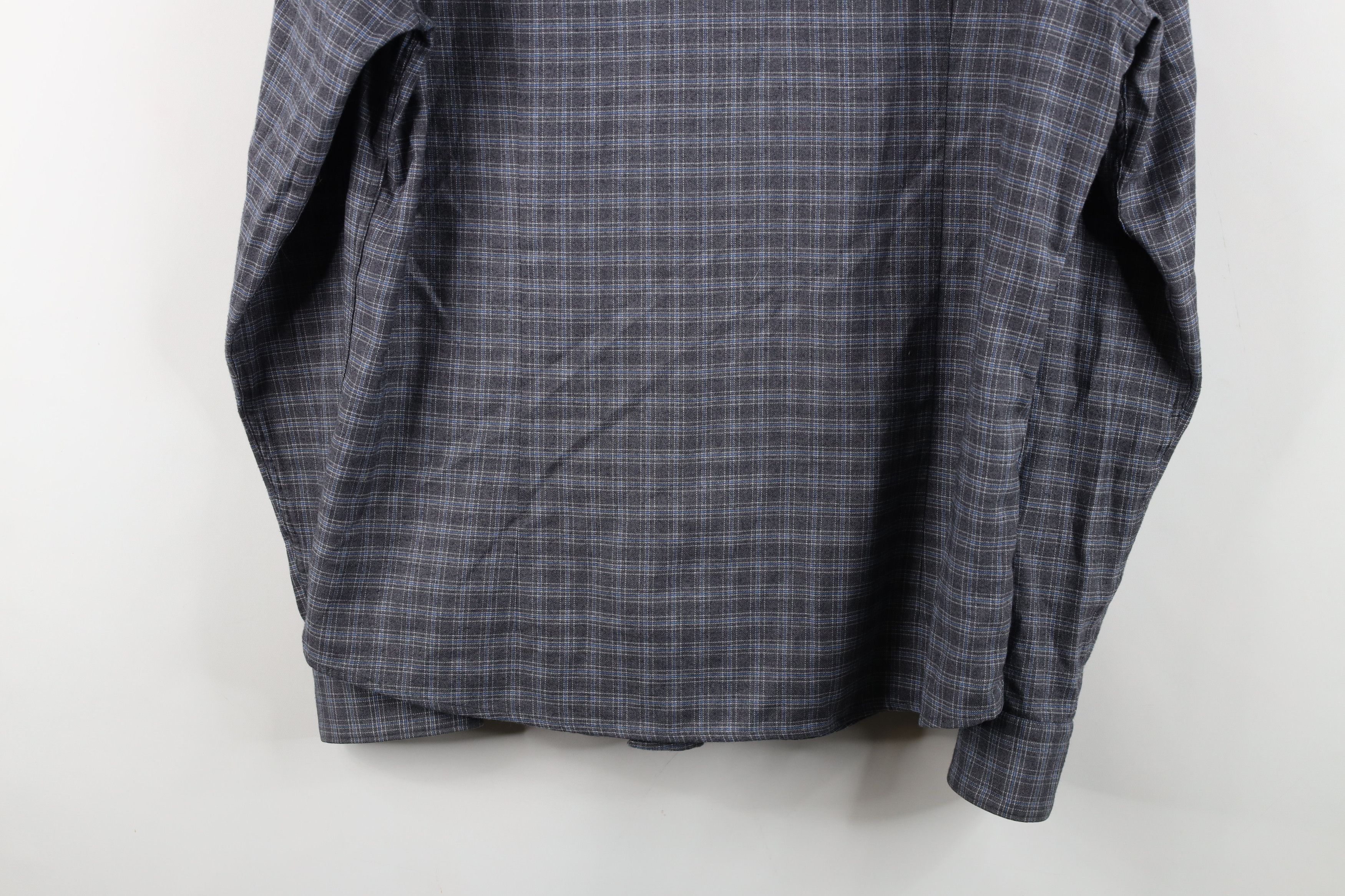 Hugo Boss Hugo Boss Regular Flannel Collared Button Shirt Gray Plaid Size US M / EU 48-50 / 2 - 14 Thumbnail