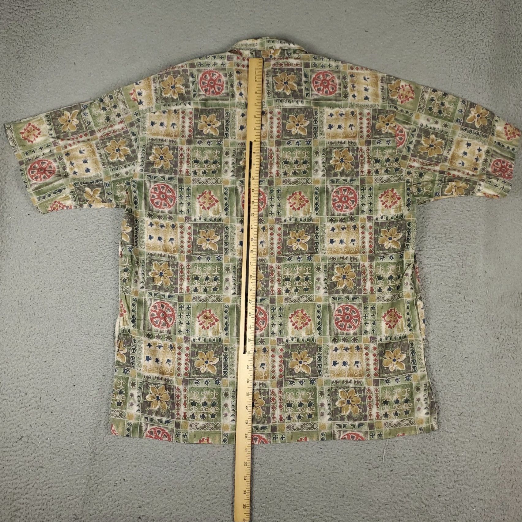 Tori Richard Tori Richard Shirt Mens XL Green Geometric Casual Button-Up Short Sleeve Shirt Size US XL / EU 56 / 4 - 3 Thumbnail