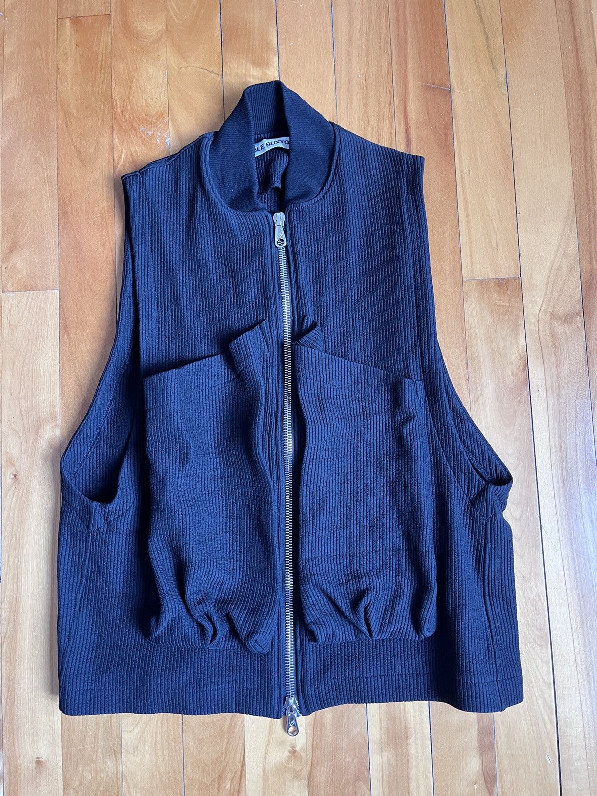 image of Cole Buxton - Black Quilted Nylon Vest Size S, Men's