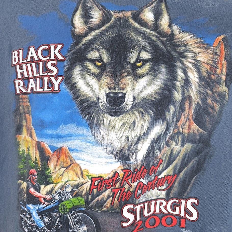 Vintage Vintage Sturgis T Shirt Mens Size Large Blue Y2K 2001 AOP Size US L / EU 52-54 / 3 - 2 Thumbnail